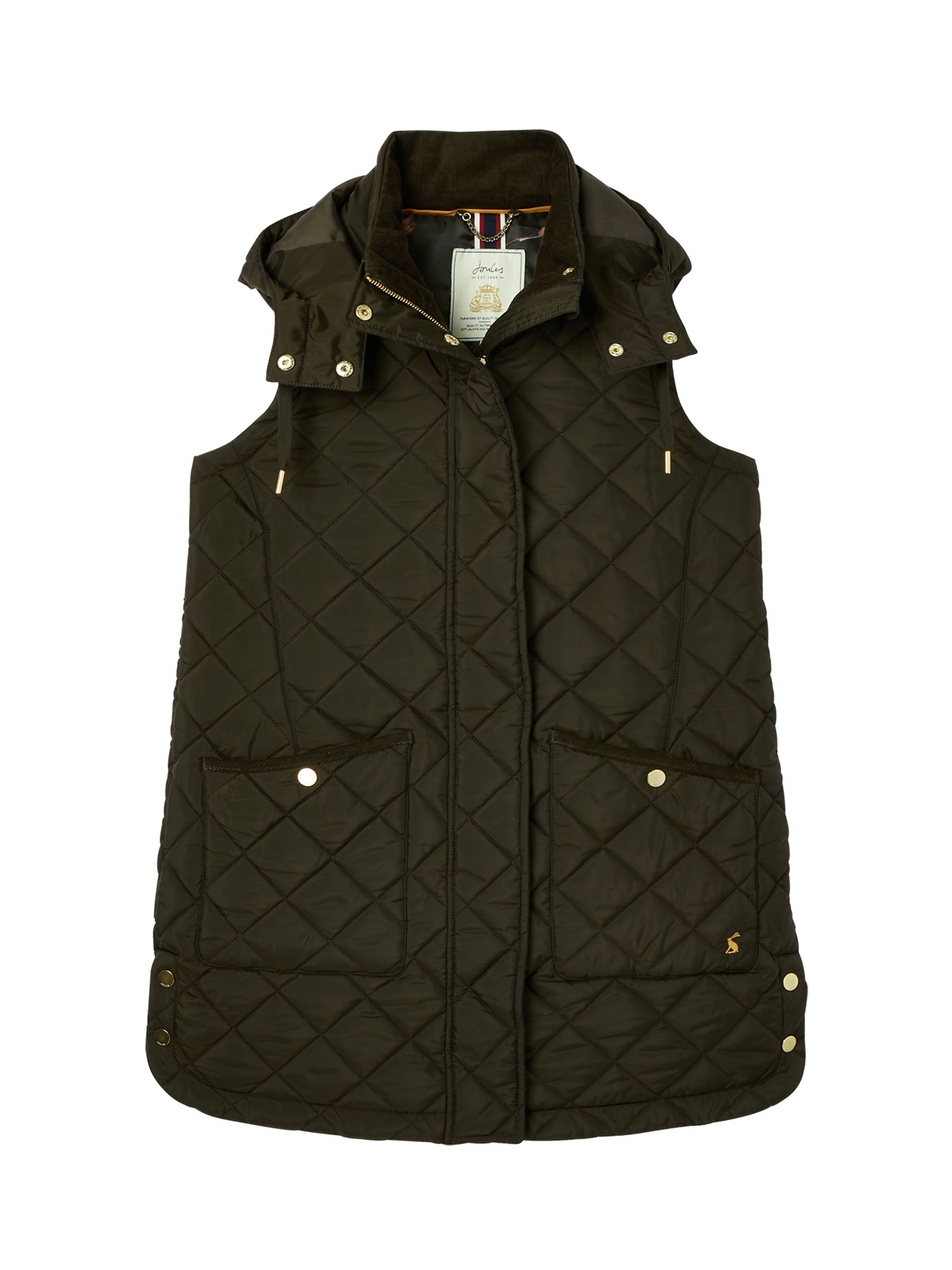 Chatham Green Quilted Gilet With Hood Joules