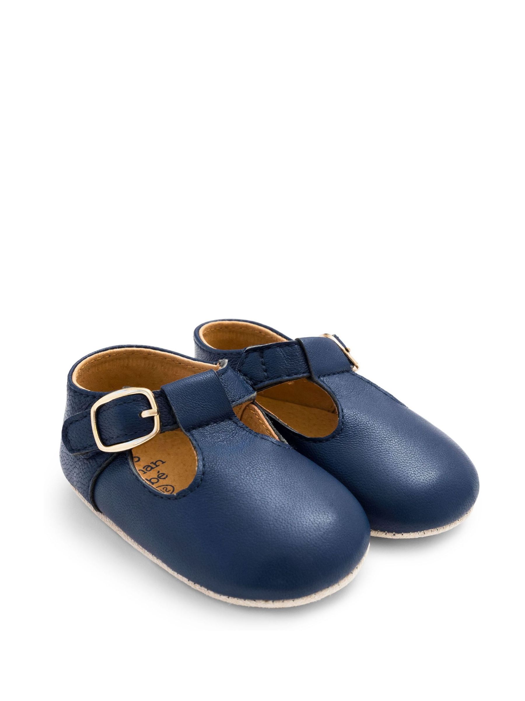 Navy Leather Pre Walker Shoes