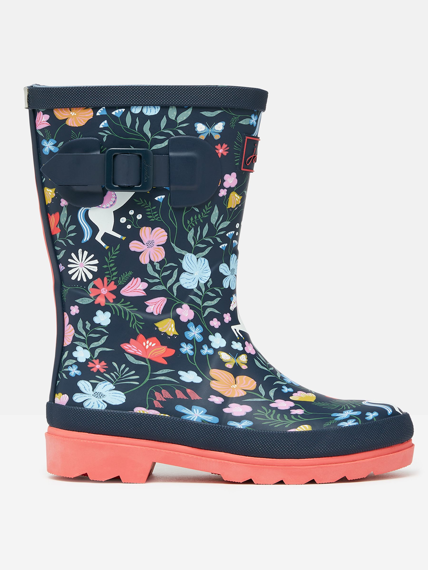Buy Joules Girls Navy Blue Printed Wellies from the Joules online shop