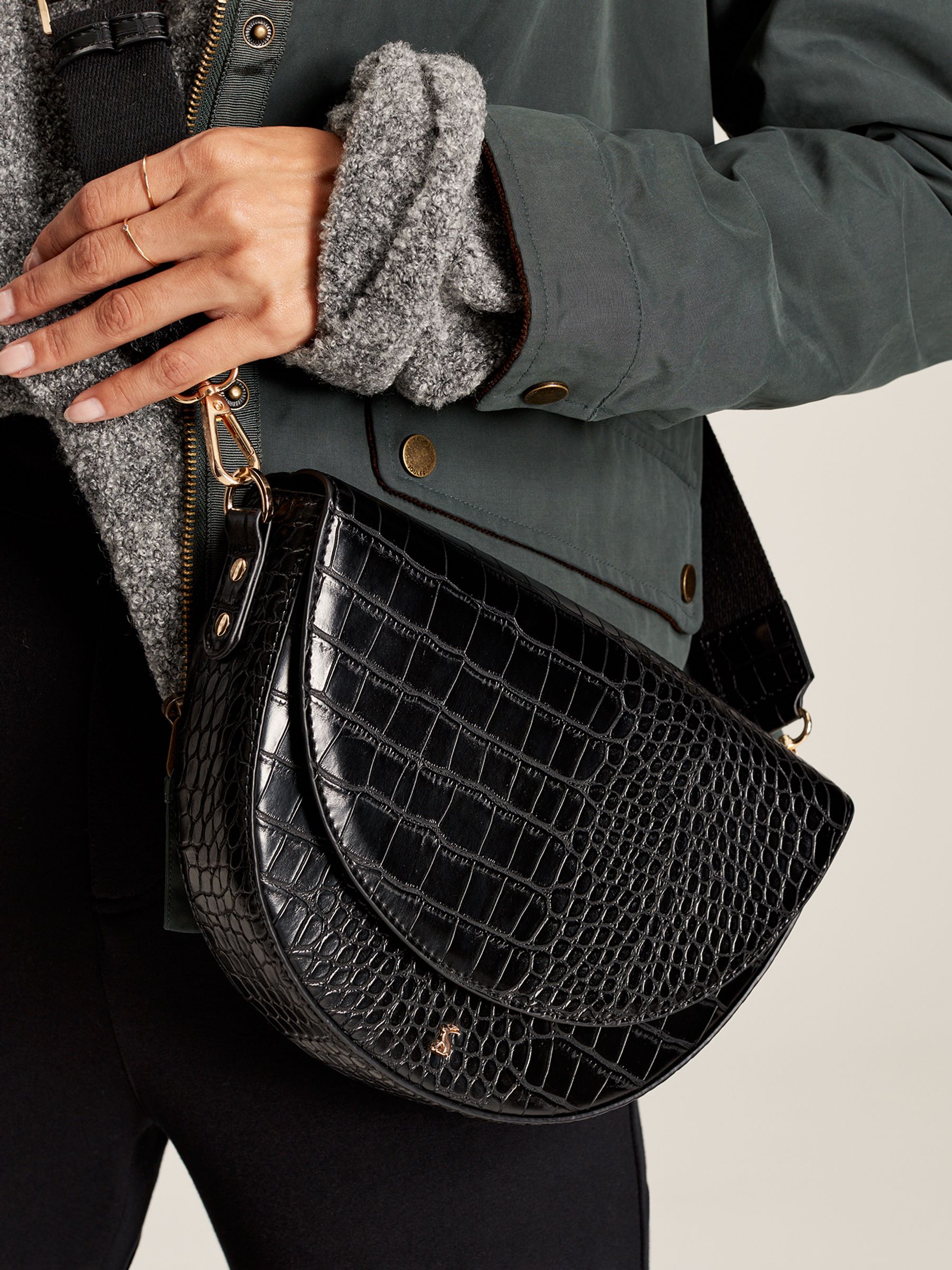 Buy Joules Clara Black Half Moon Cross Body Bag from the Joules online shop