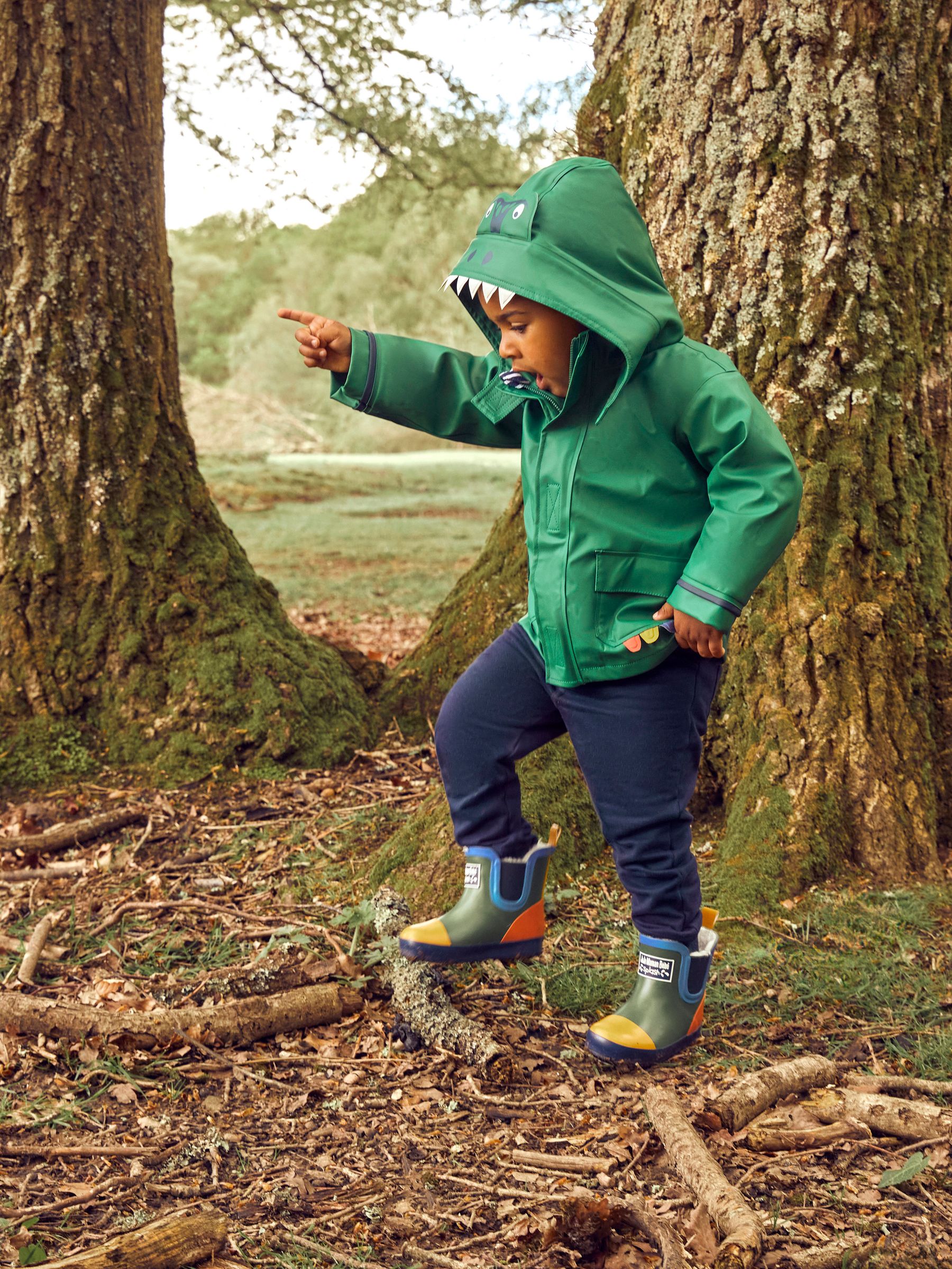 Buy JoJo Maman Bebe Green Boys Dinosaur Waterproof Jacket from the JoJo Maman Bebe UK online shop
