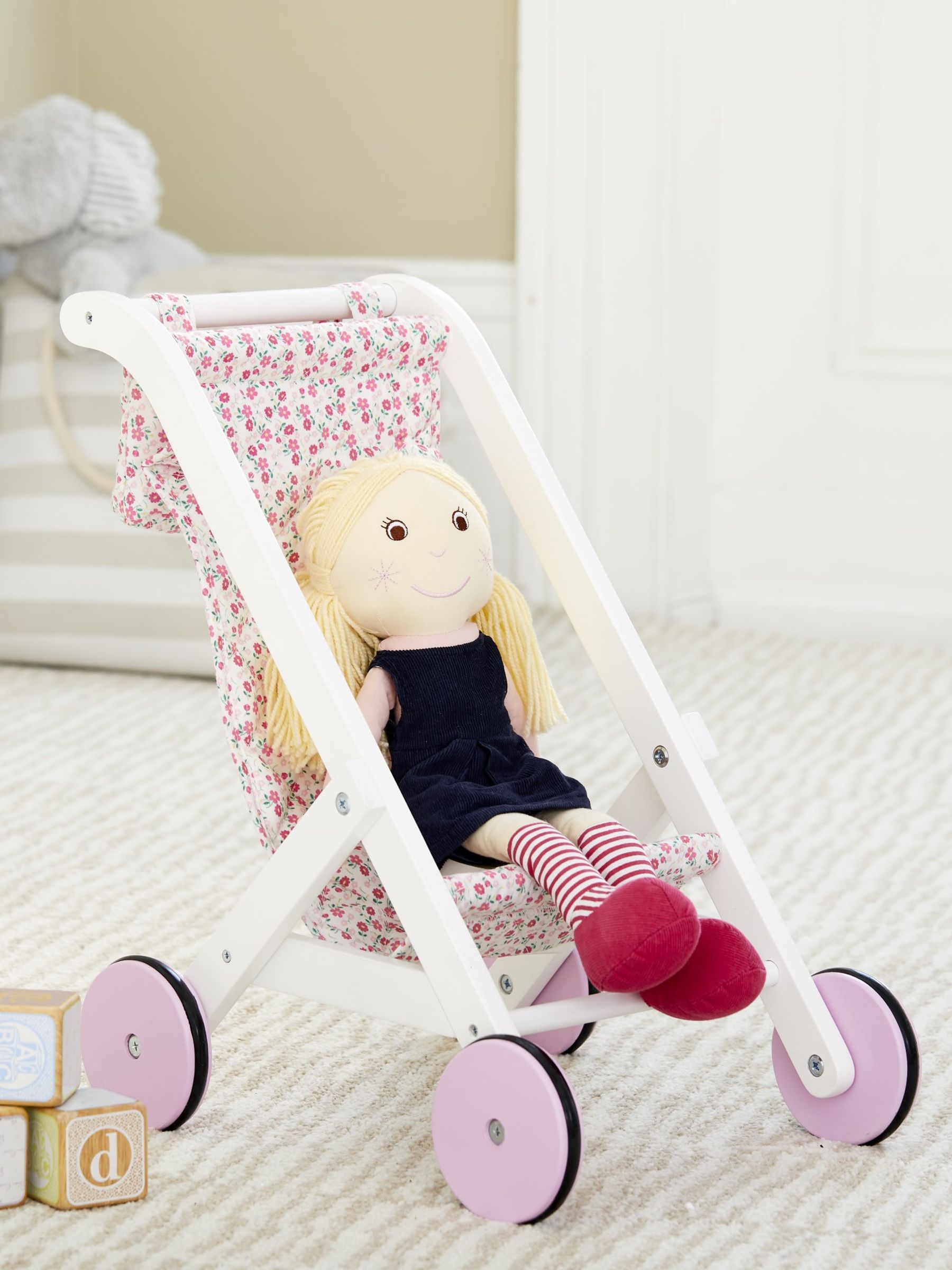 Buy JoJo Maman Bebe Wooden Toy Pushchair from the JoJo Maman Bebe UK online shop