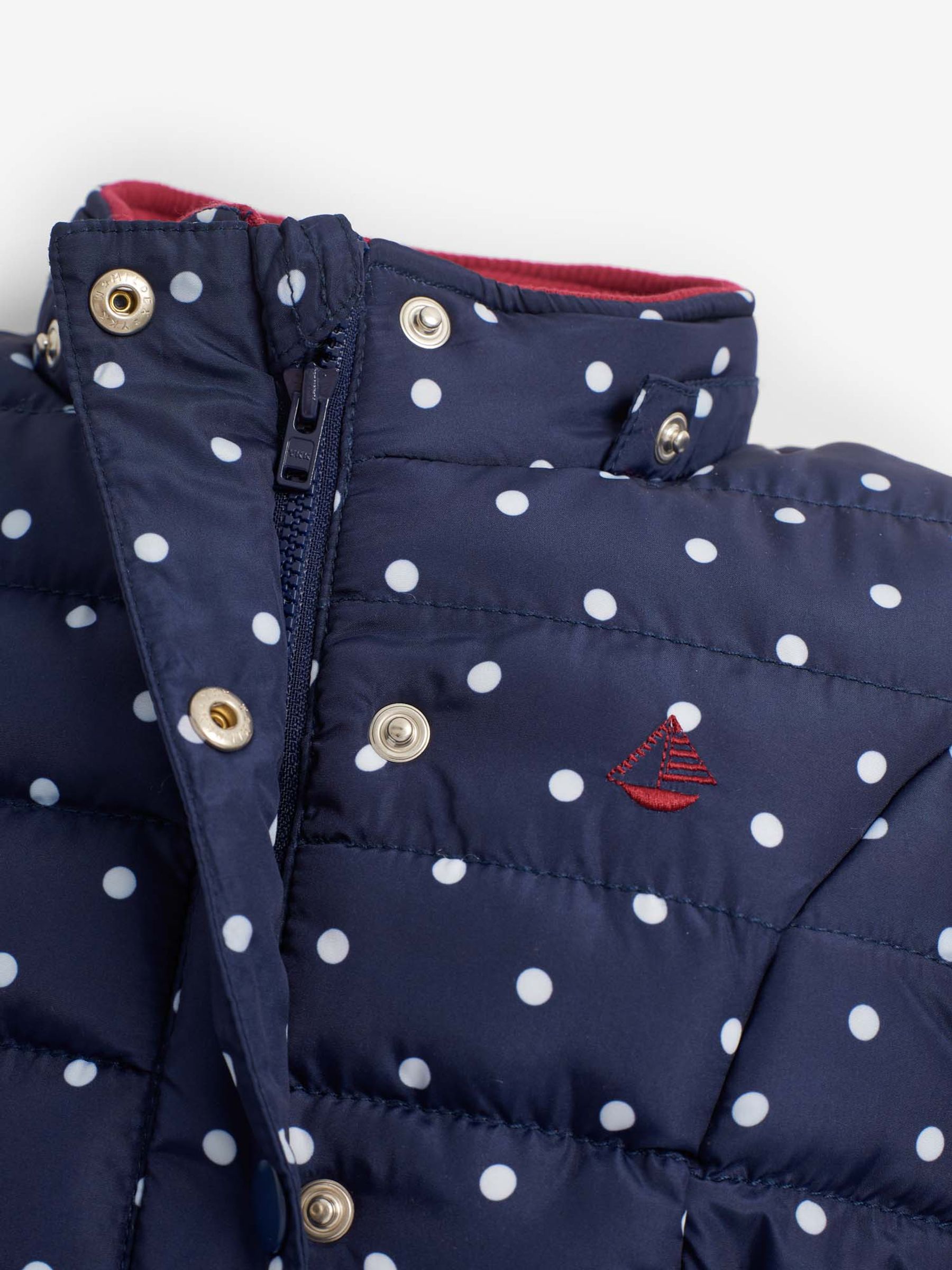 Polka dot puffer jacket online