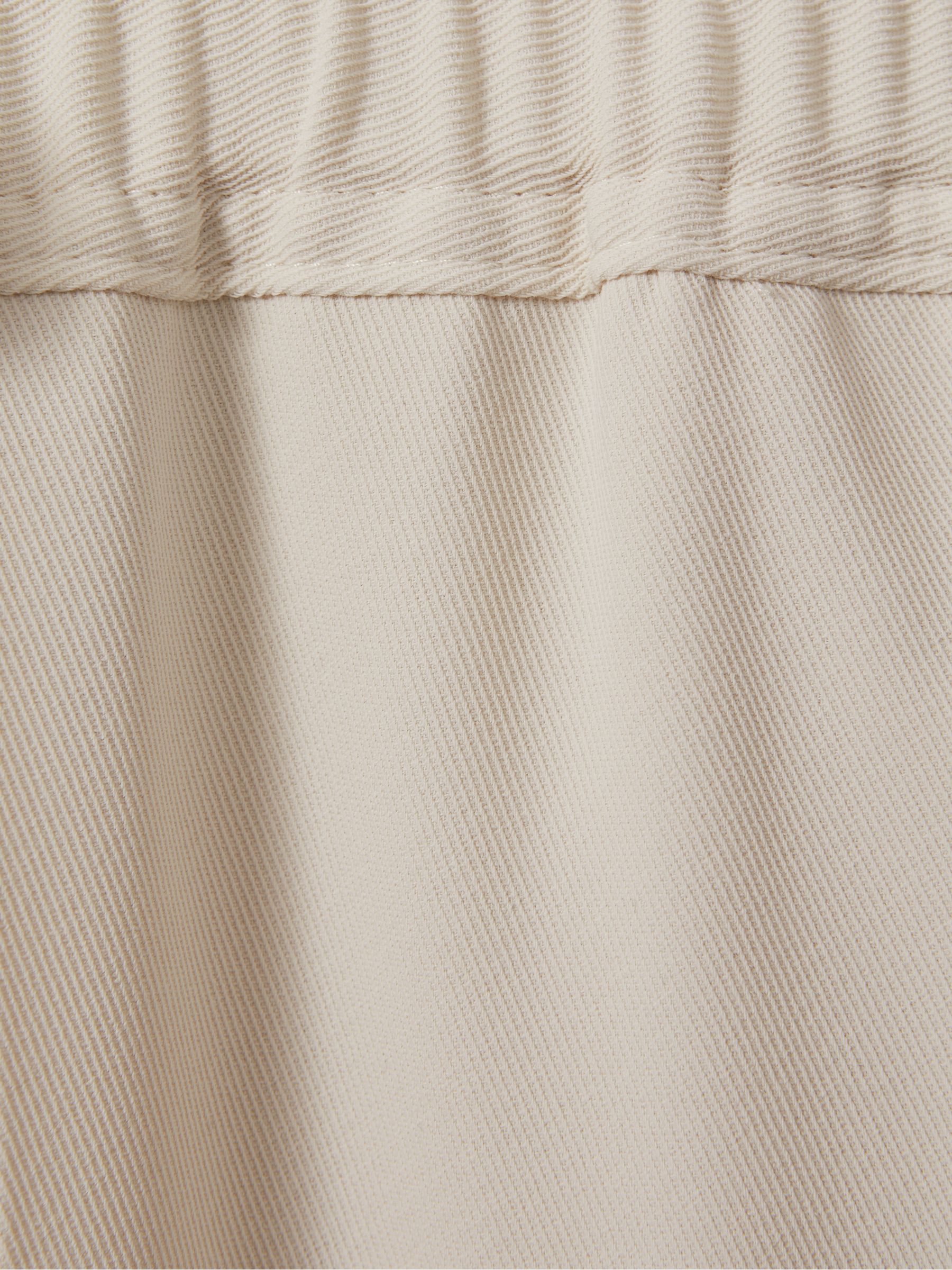 Reiss Hailey Cream Petite Tapered Pull On Trousers REISS