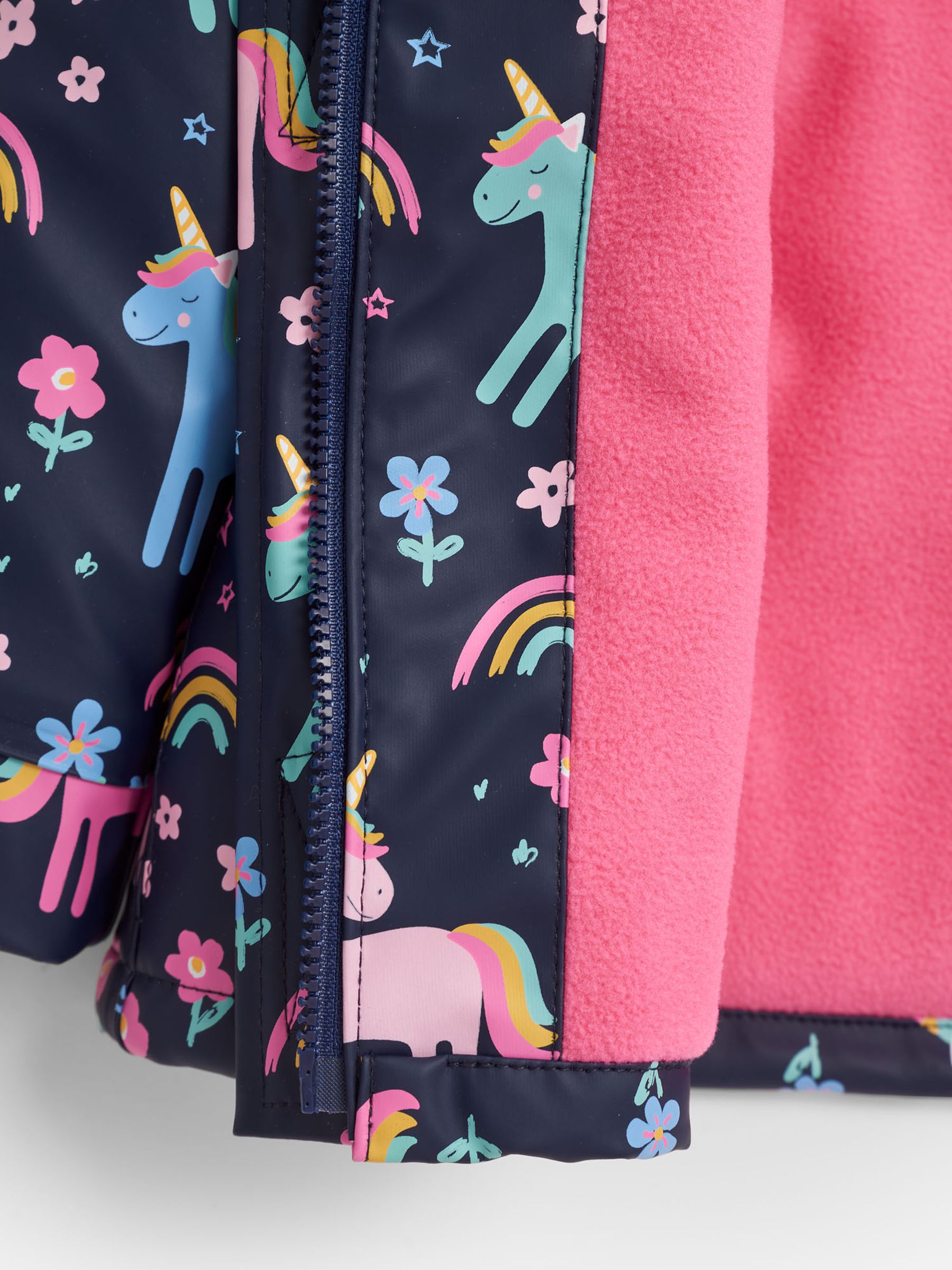 Buy JoJo Maman Bebe Navy Blue Unicorn Cosy Waterproof Jacket from the JoJo Maman Bebe UK online shop