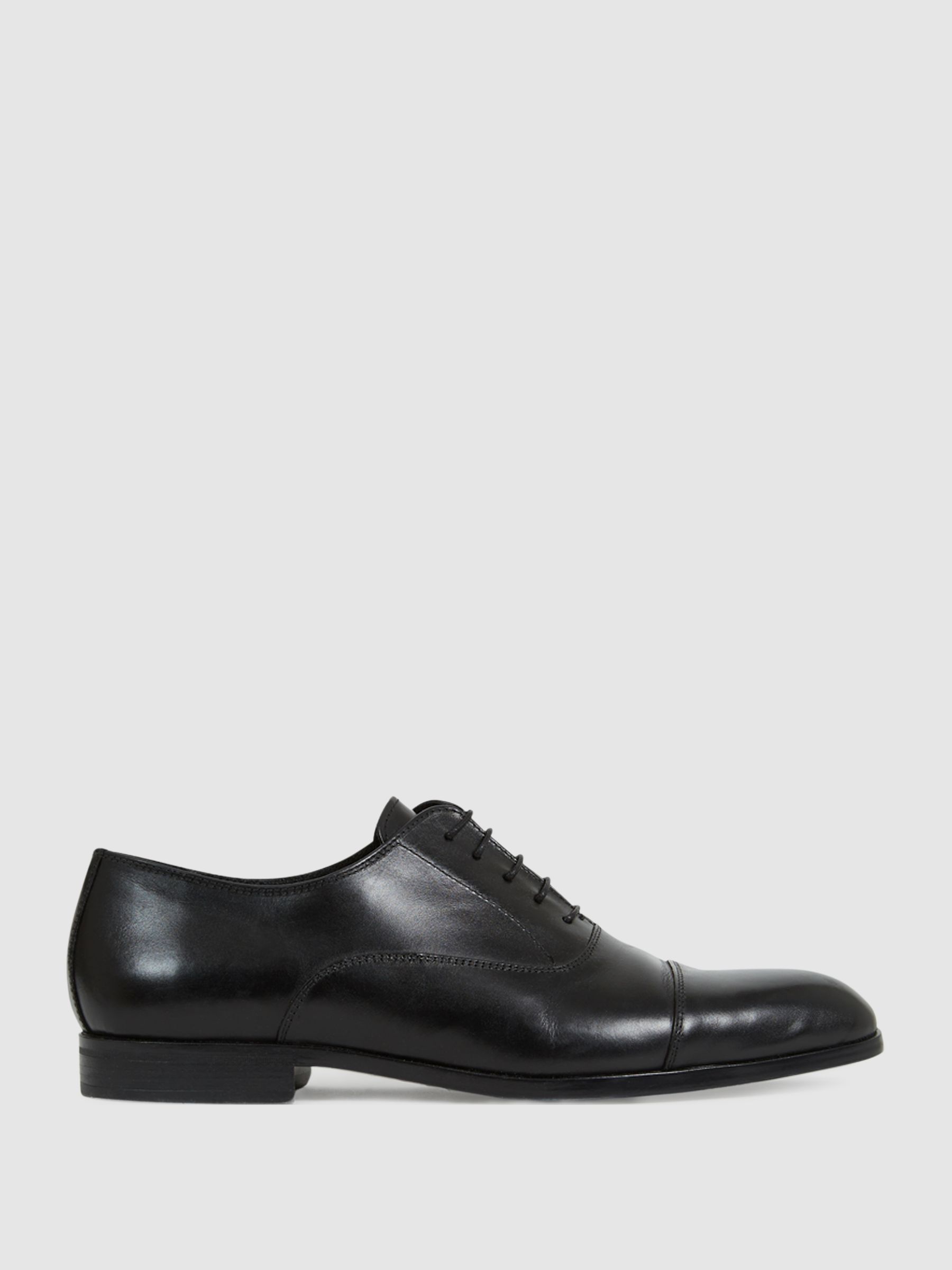 Reiss Leather Oxford Shoes in Black REISS