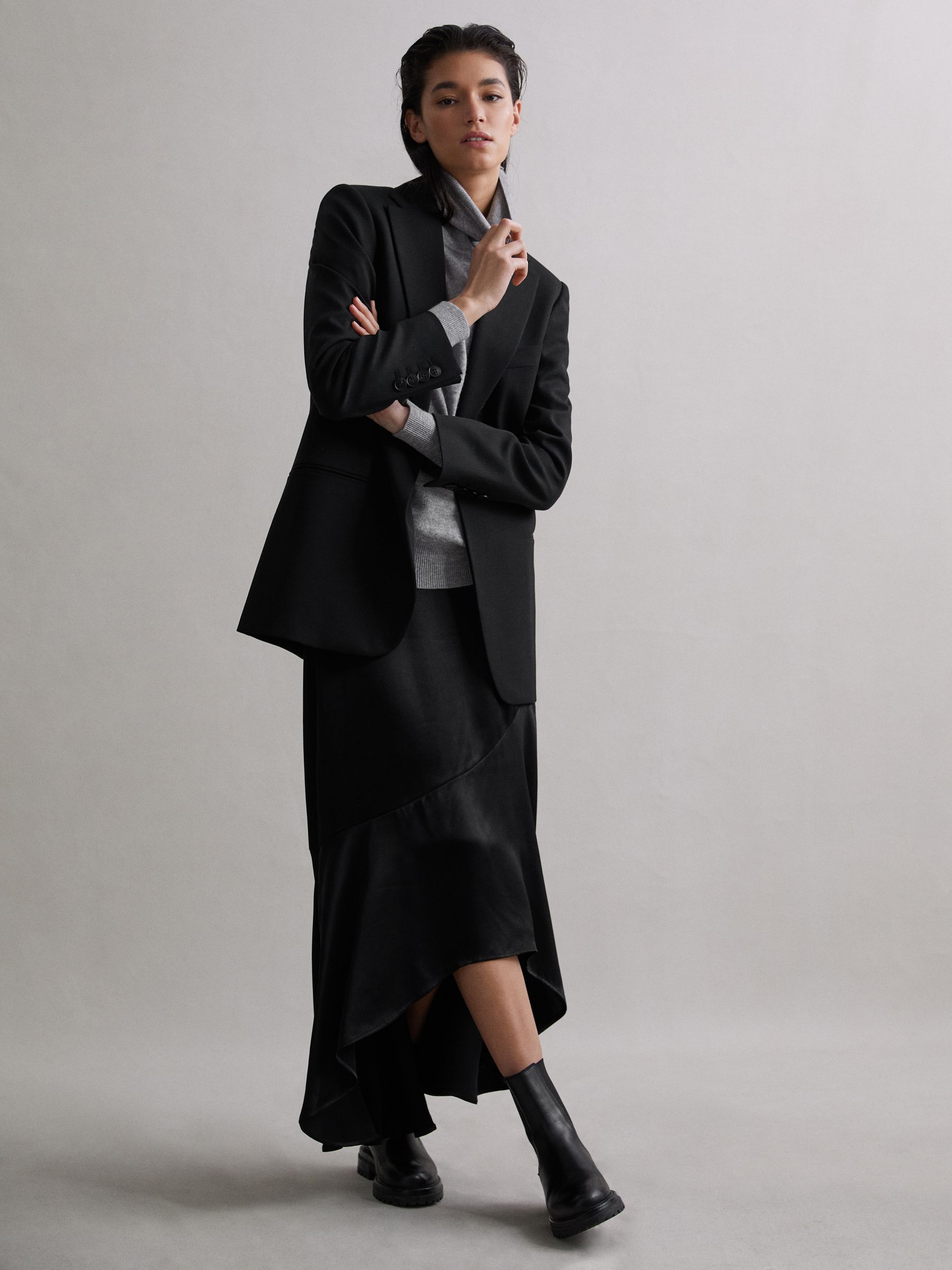 Satin midi skirt reiss cheap