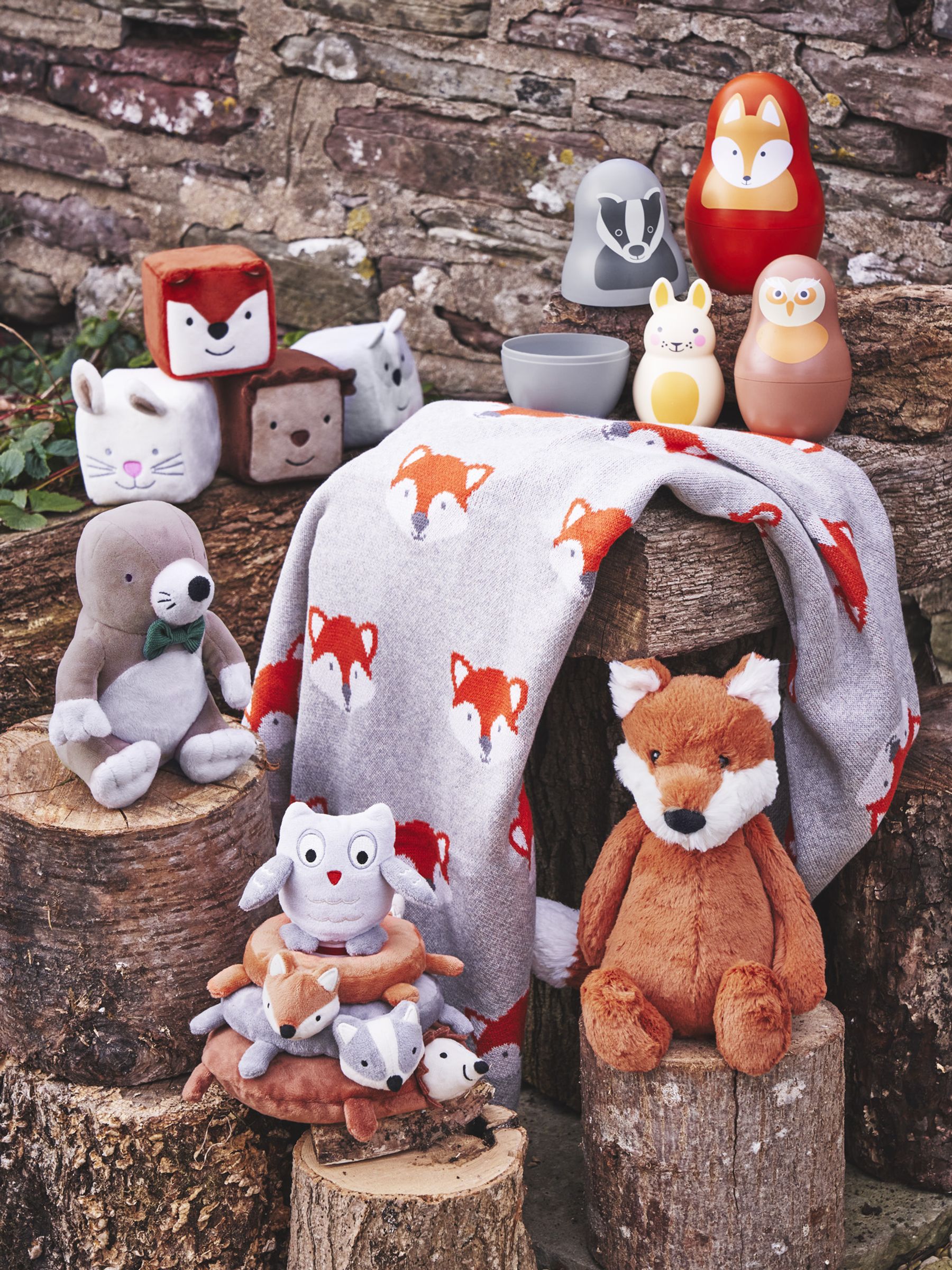 Woodland Animal Plush Stacker JoJo Maman Bebe