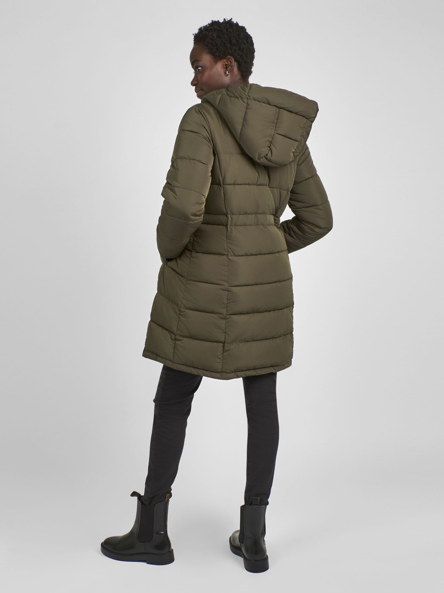 Khaki green padded coat outlet