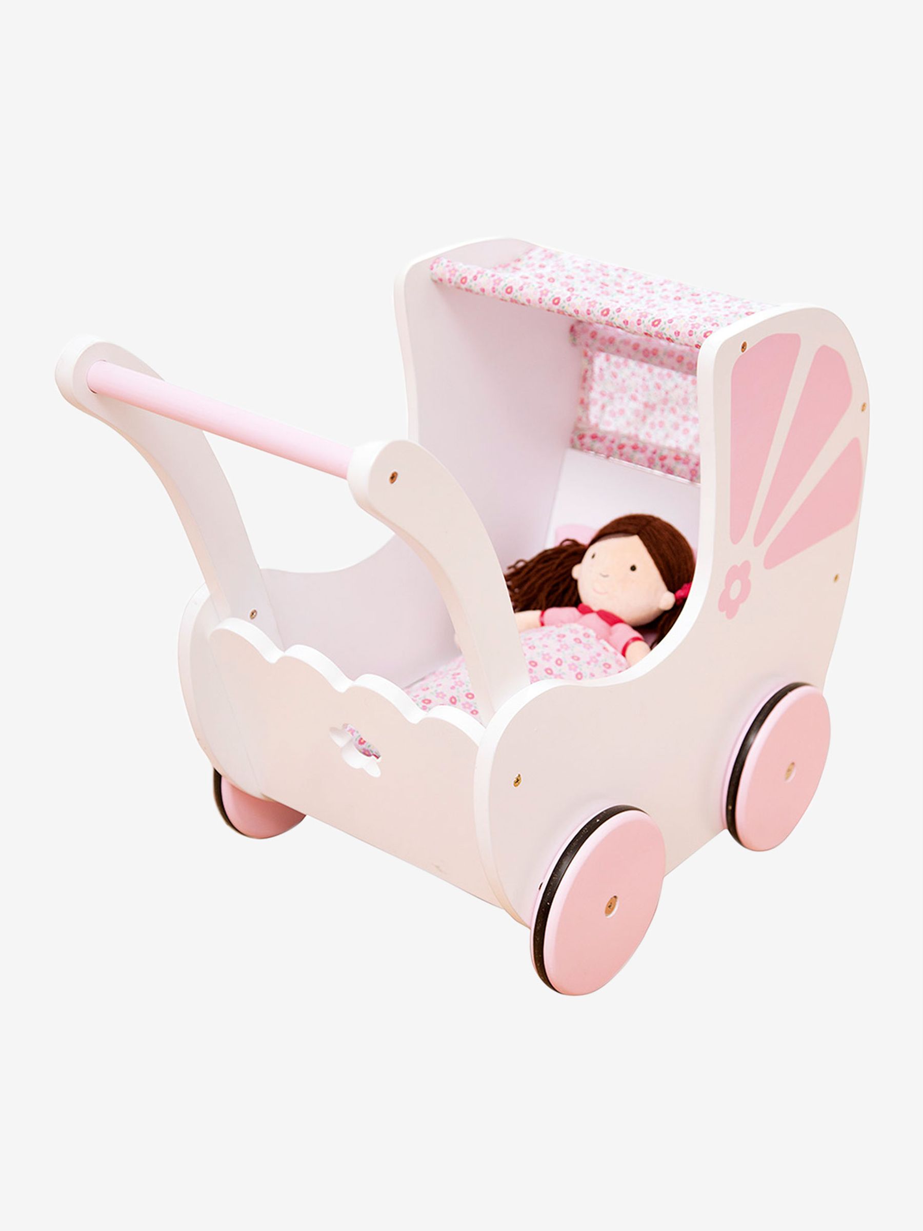 Buy JoJo Maman Bebe Pink Fleur Push Along Pram from the JoJo Maman Bebe UK online shop