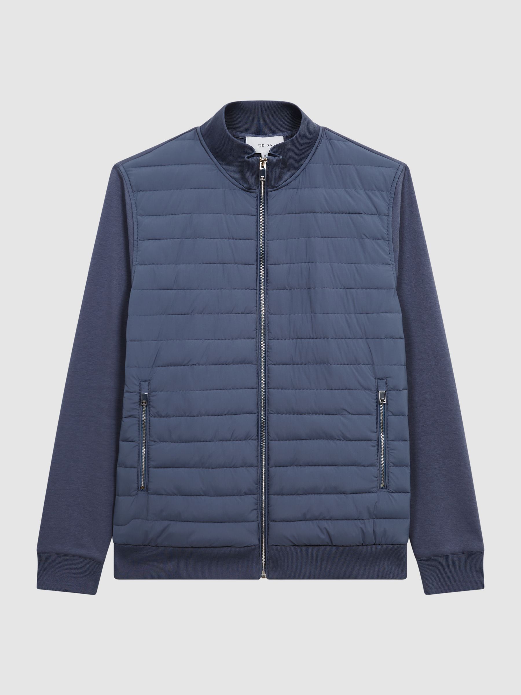 Quilted Hybrid Jacket in Airforce Blue