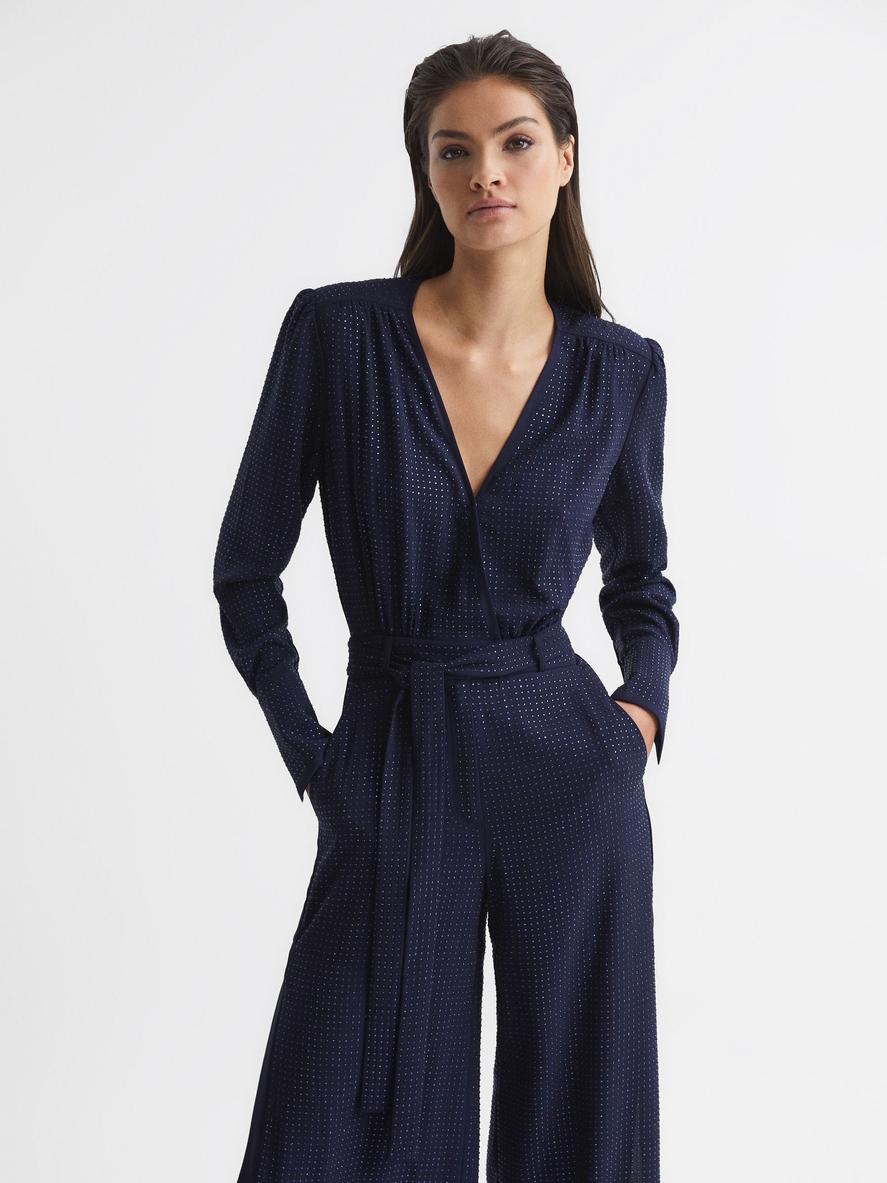 Reiss navy jumpsuit discount