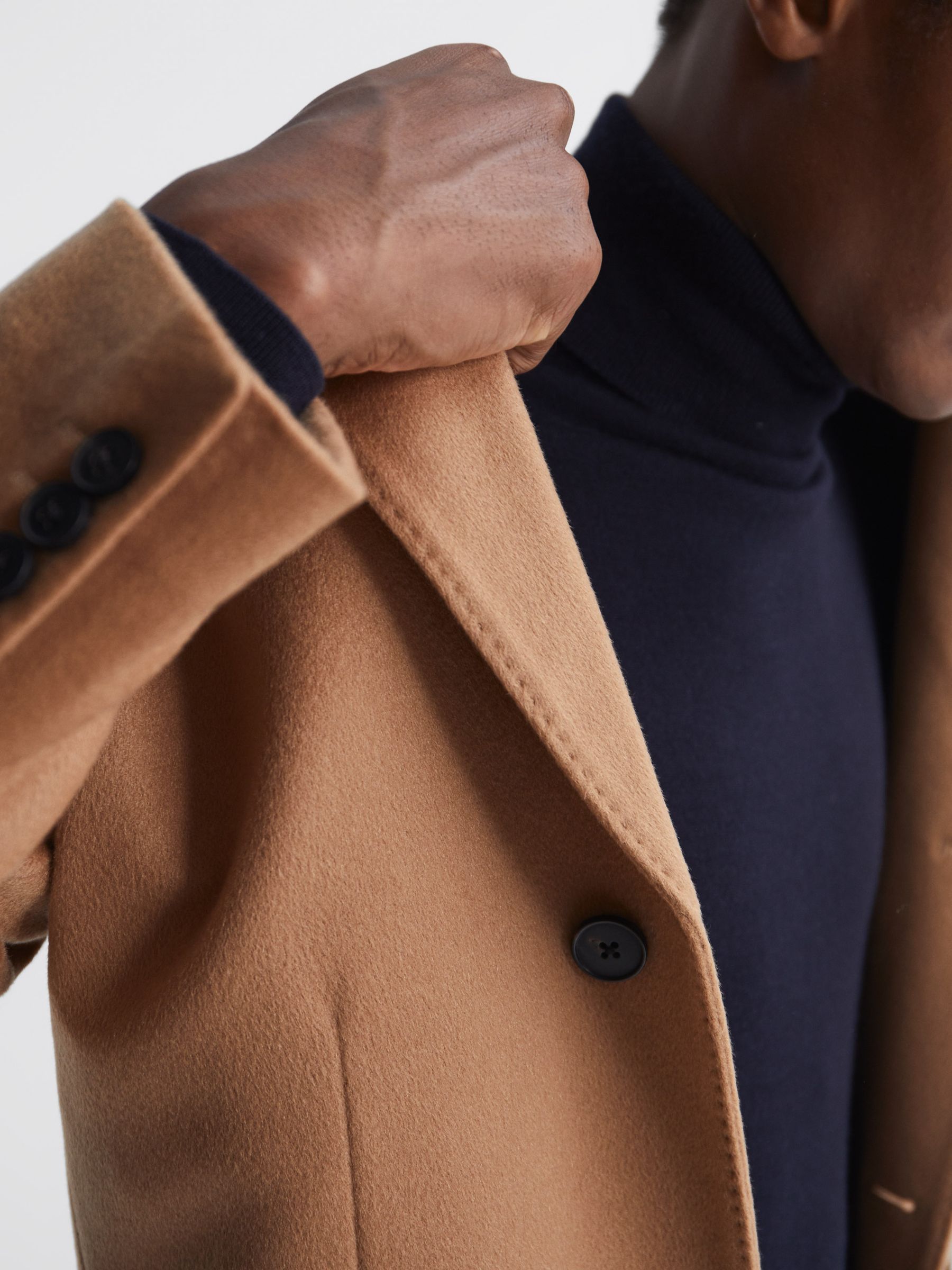 Reiss Cashmere Coat in Camel REISS