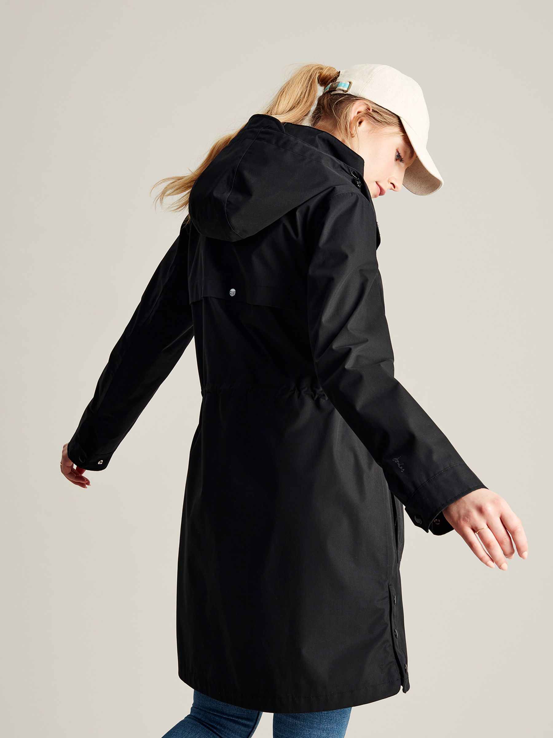 Black longline rain mac shop