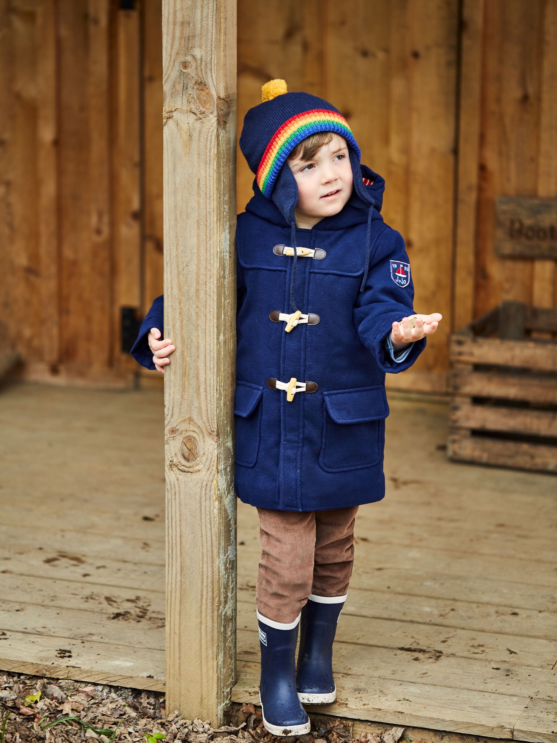Kids navy duffle coat deals