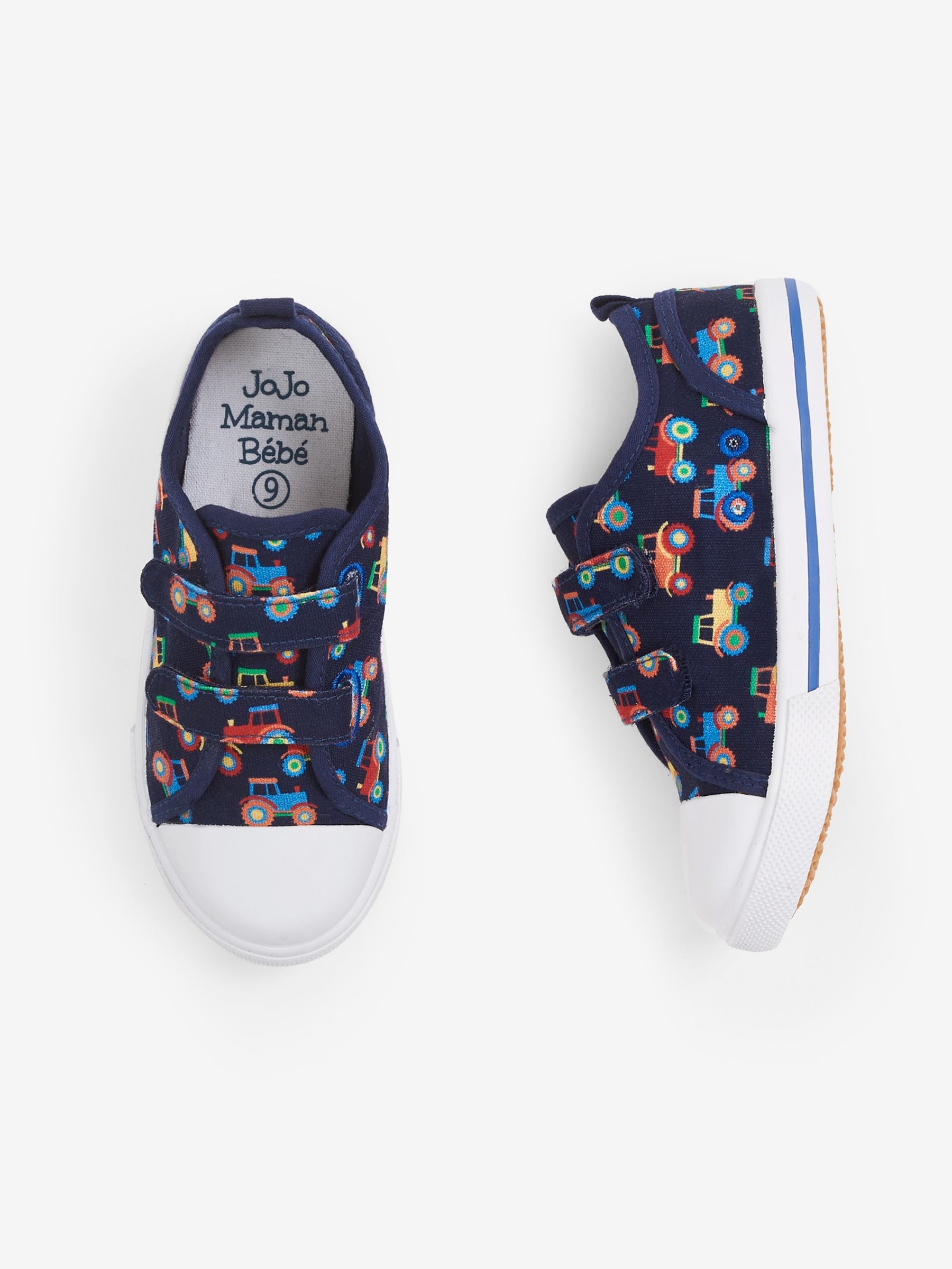 Navy Boys Kids Tractor Canvas Pumps JoJo Maman Bebe