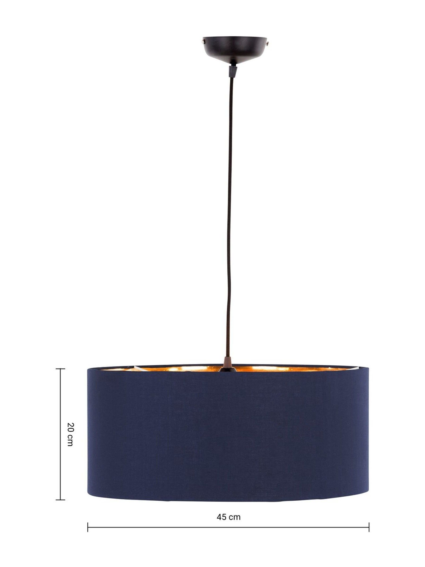 Navy and copper lampshade on sale
