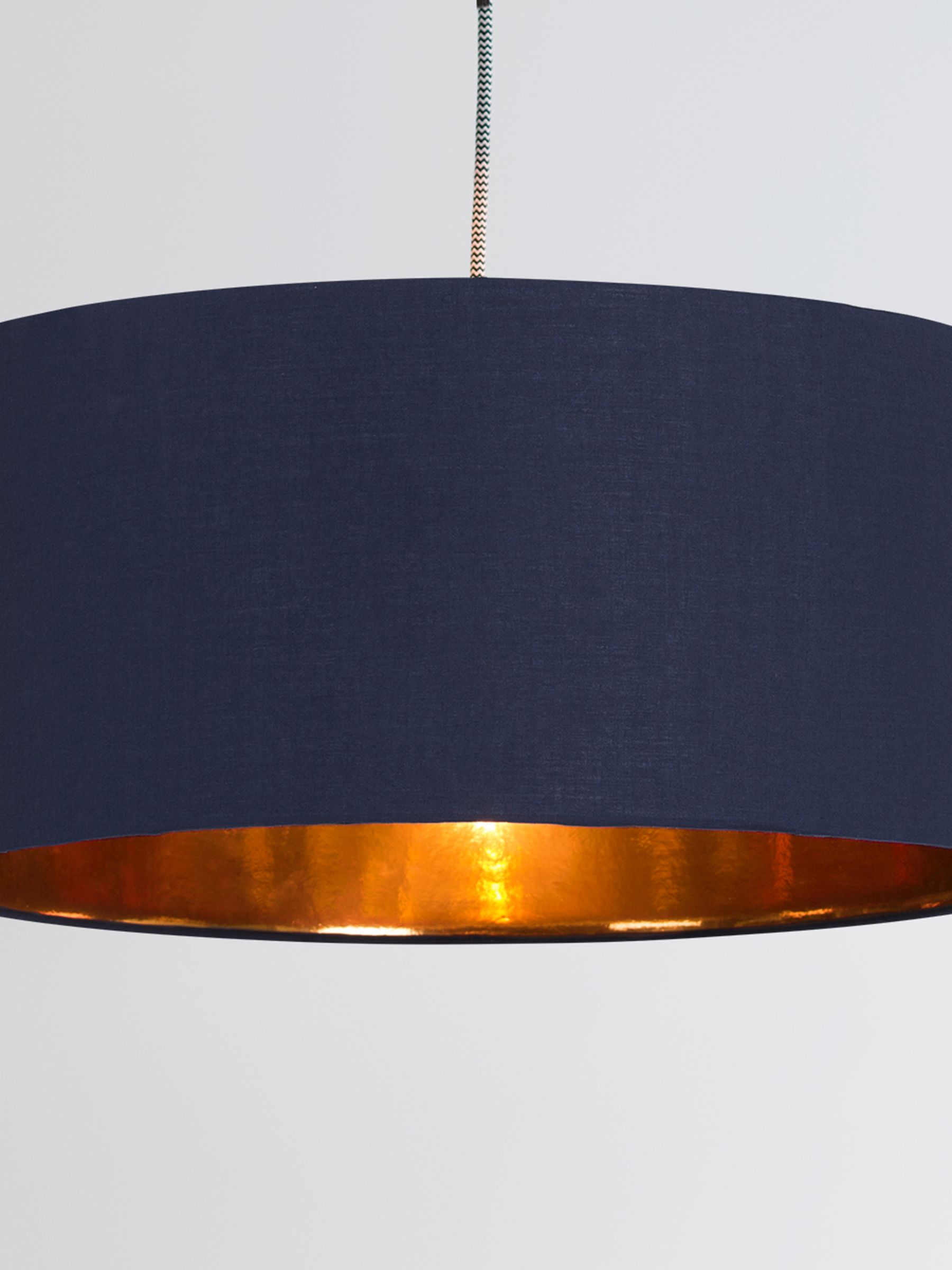 Navy and copper lampshade on sale