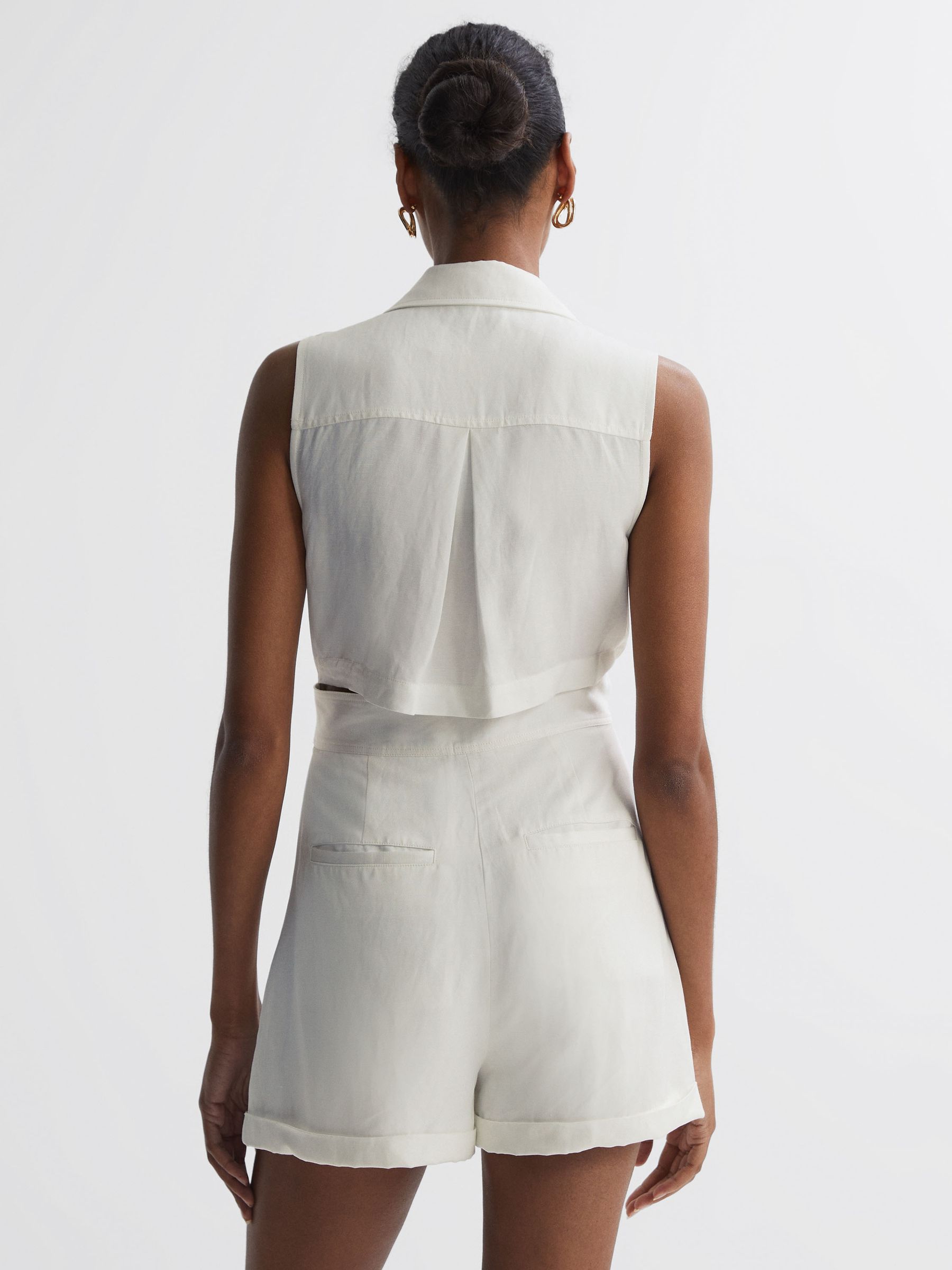 Double Breasted Playsuit in Ivory