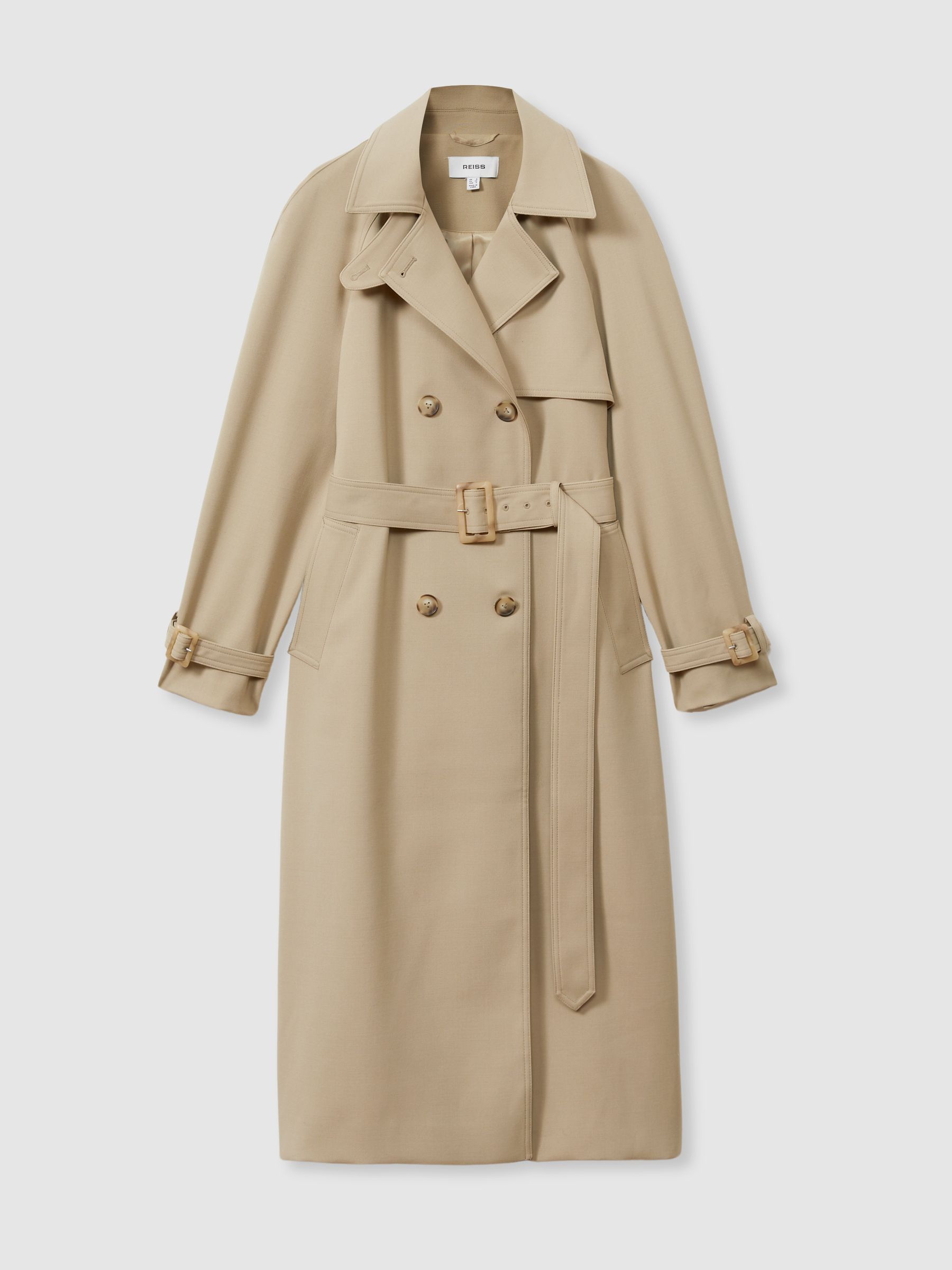 Darcie Khaki Double Breasted Belted Trench Coat