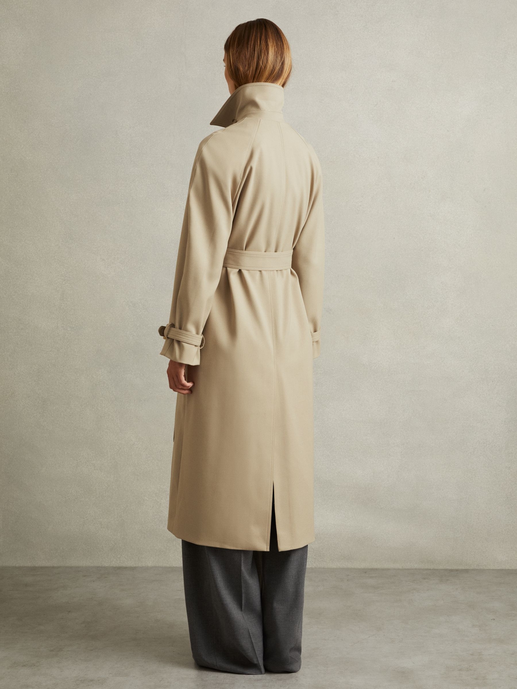 Darcie Khaki Double Breasted Belted Trench Coat