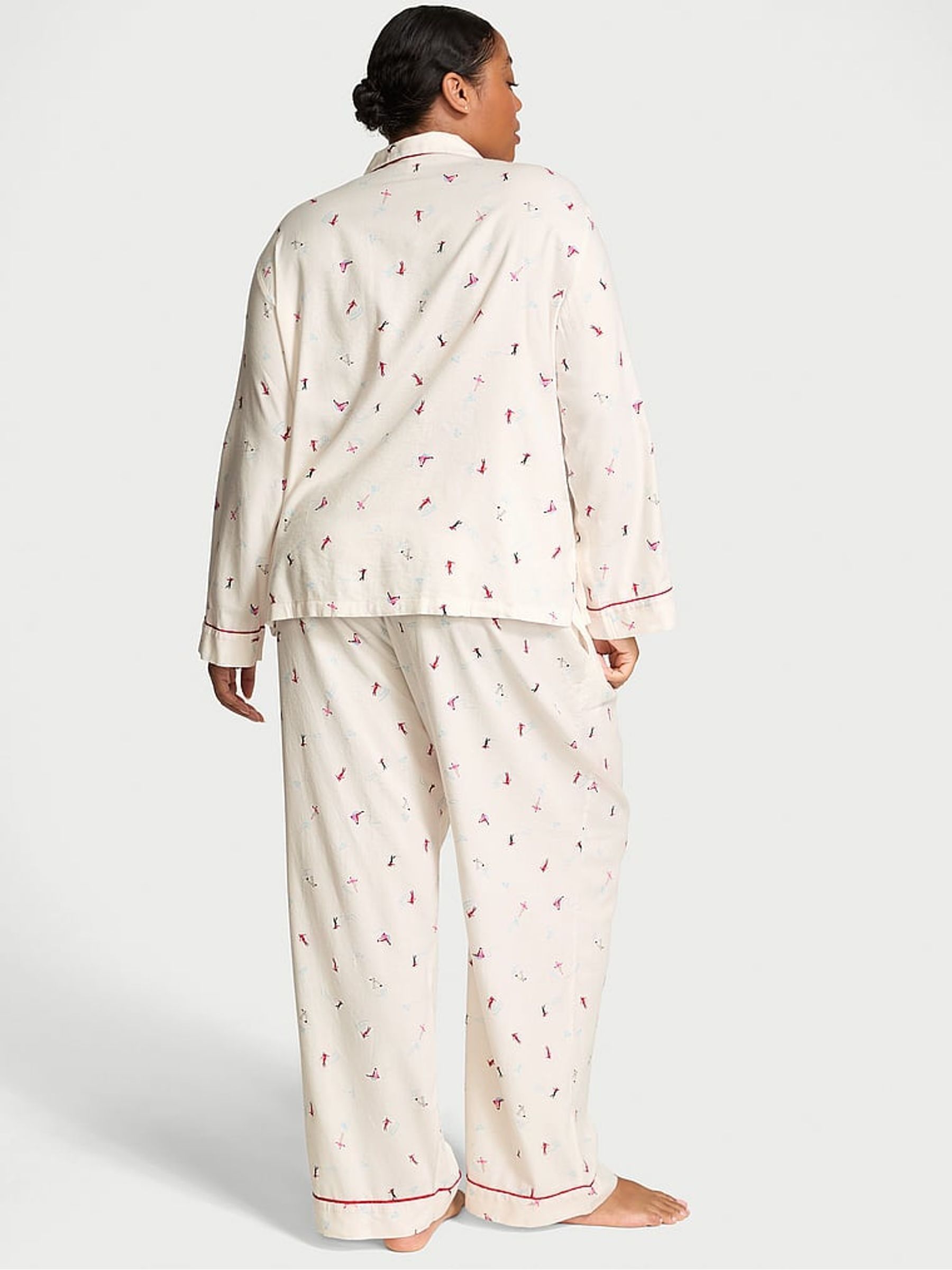 VS Skiers White Flannel Long Pyjama Set