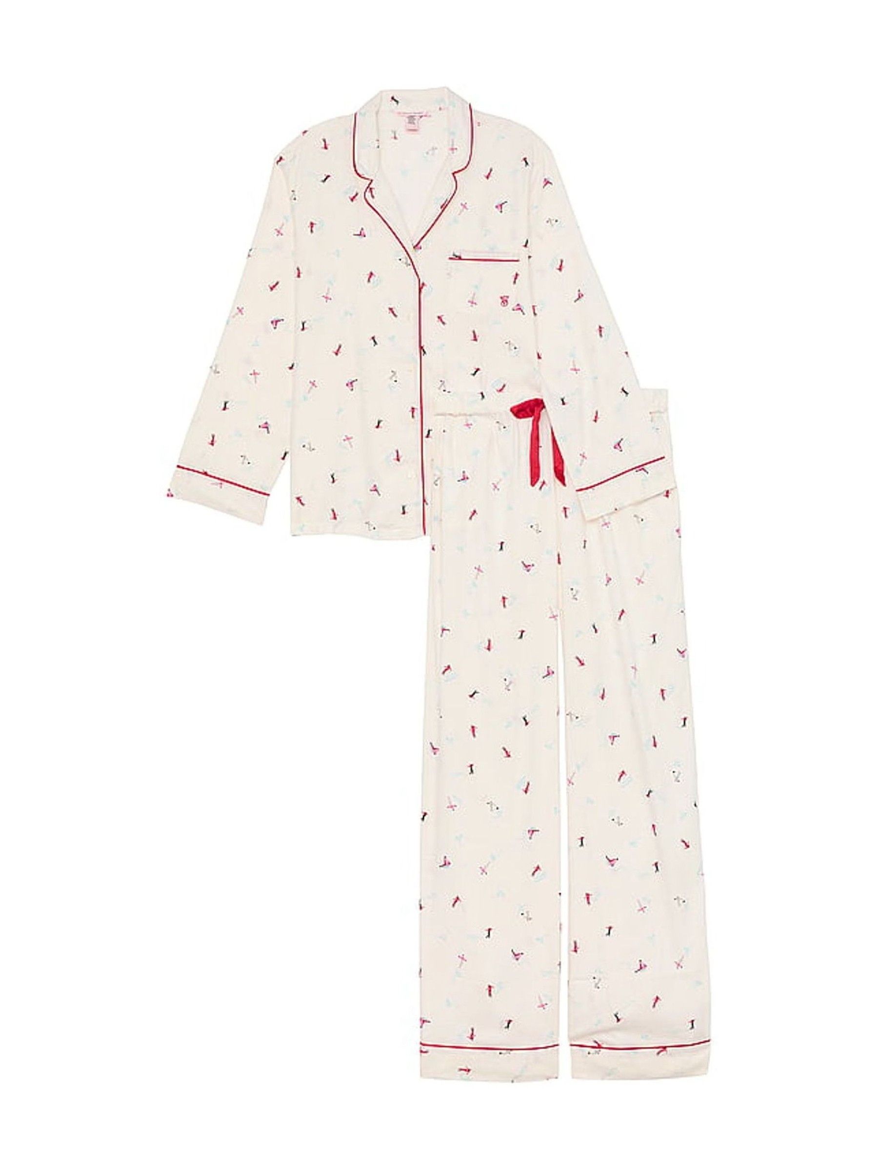 VS Skiers White Flannel Long Pyjama Set