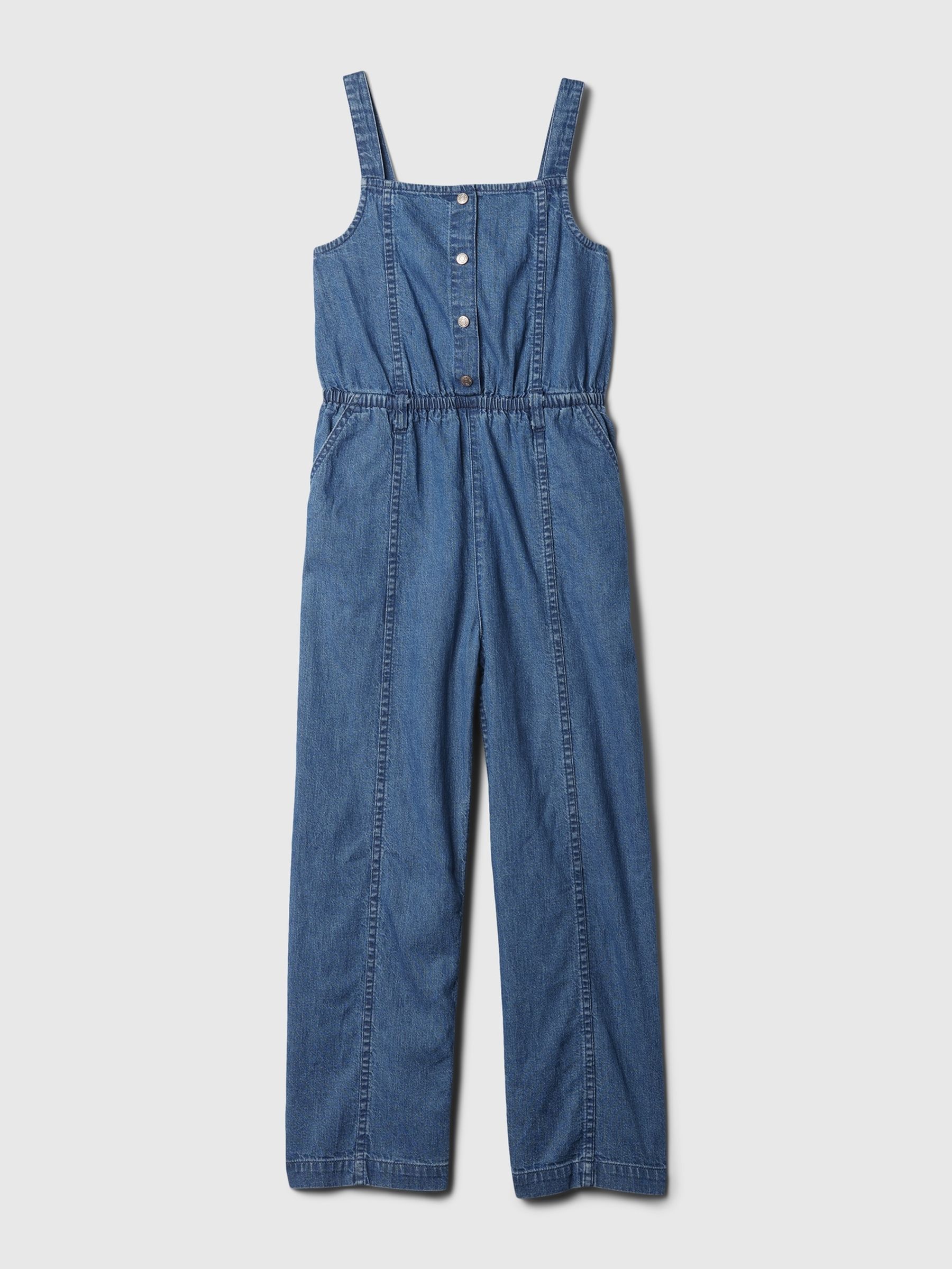 Buy Blue Denim Square Neck Jumpsuit 4 13yrs from the Gap online shop