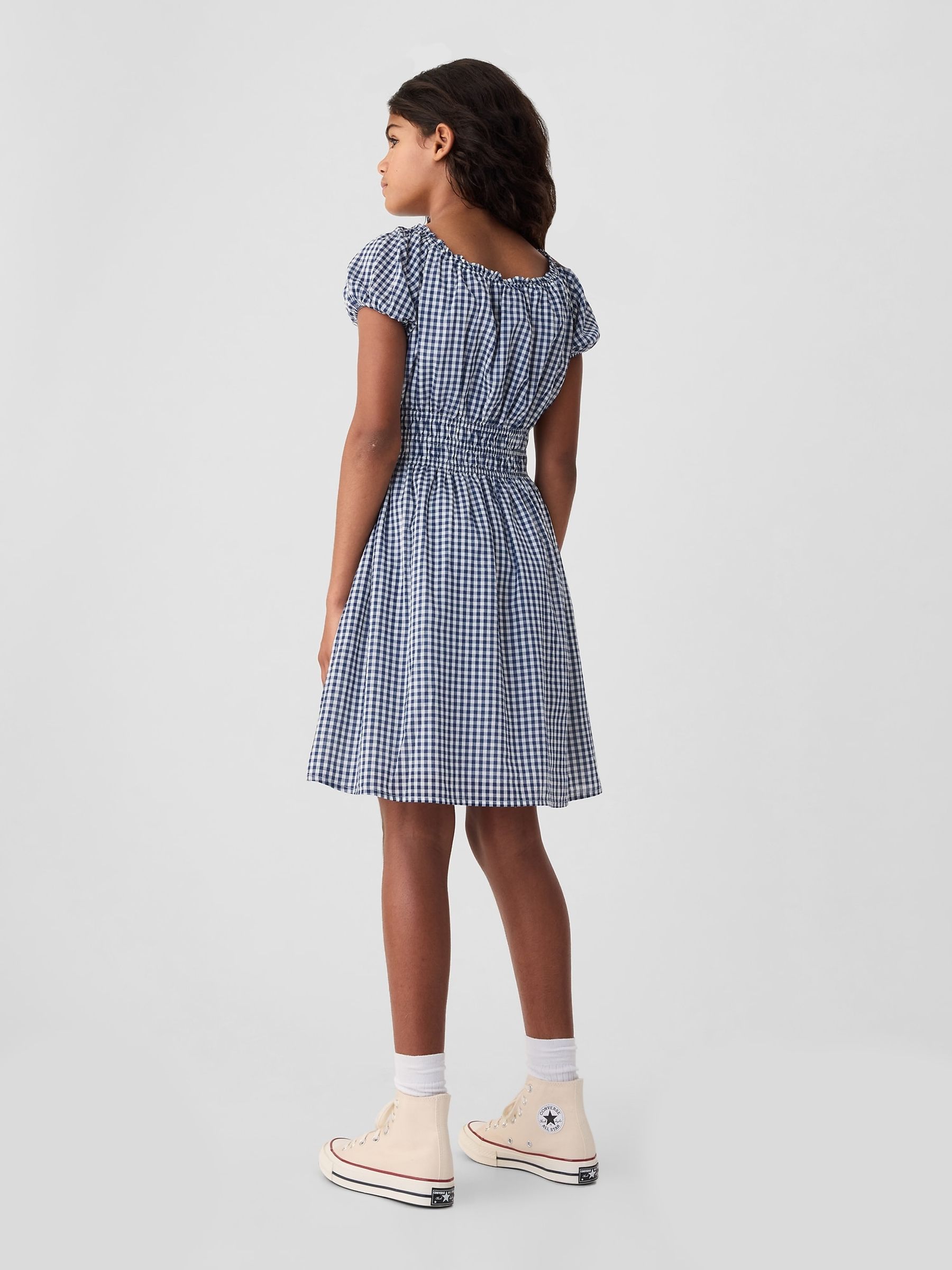 Womens blue gingham dress sale
