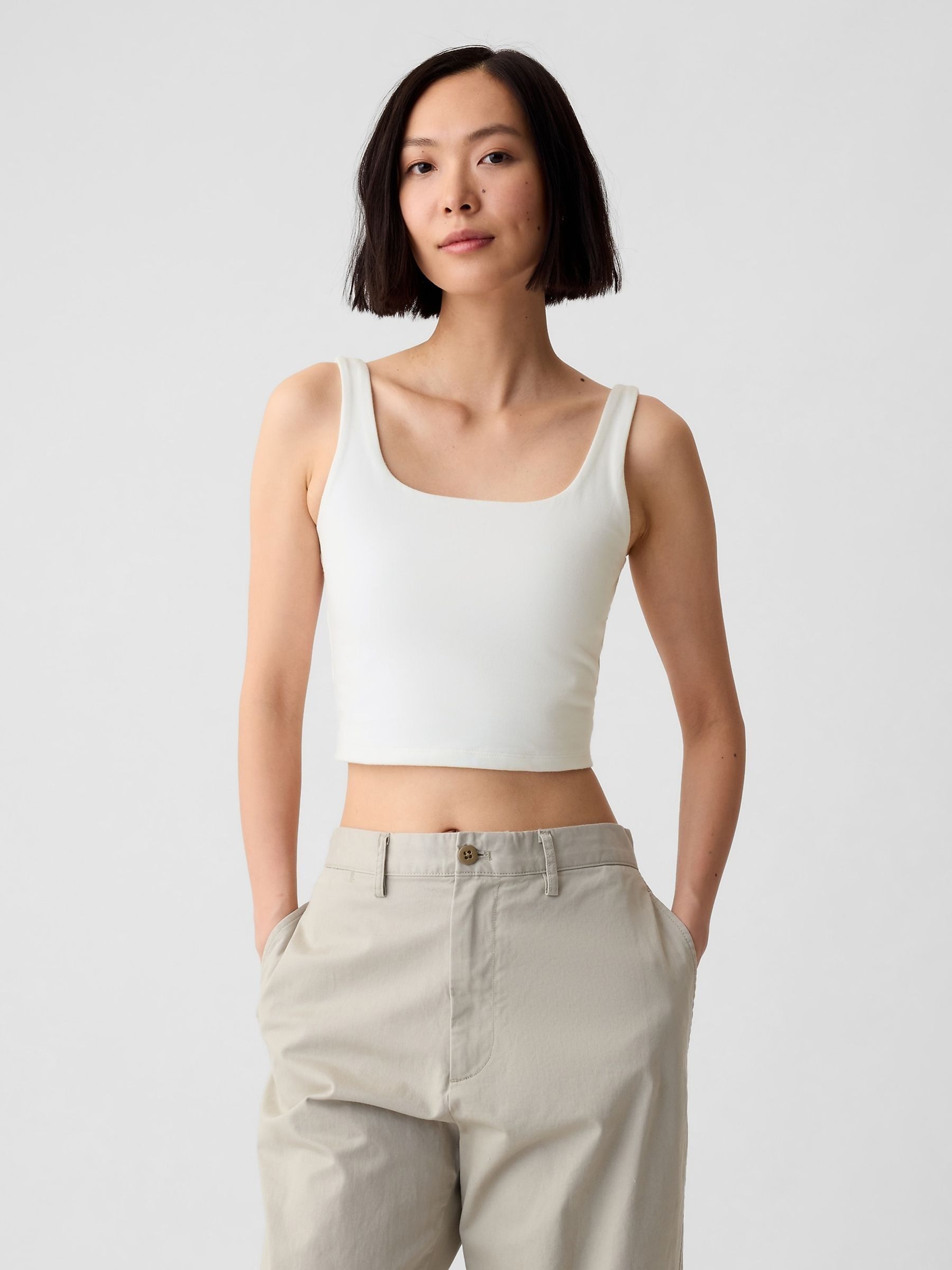 White vest with built in bra cheap