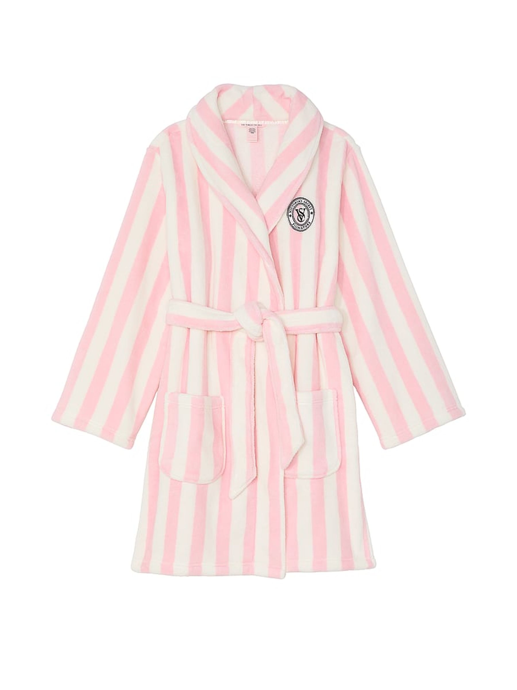 Buy Victoria s Secret Pink Stripe Cosy Short Dressing Gown from the Victoria s Secret UK online shop