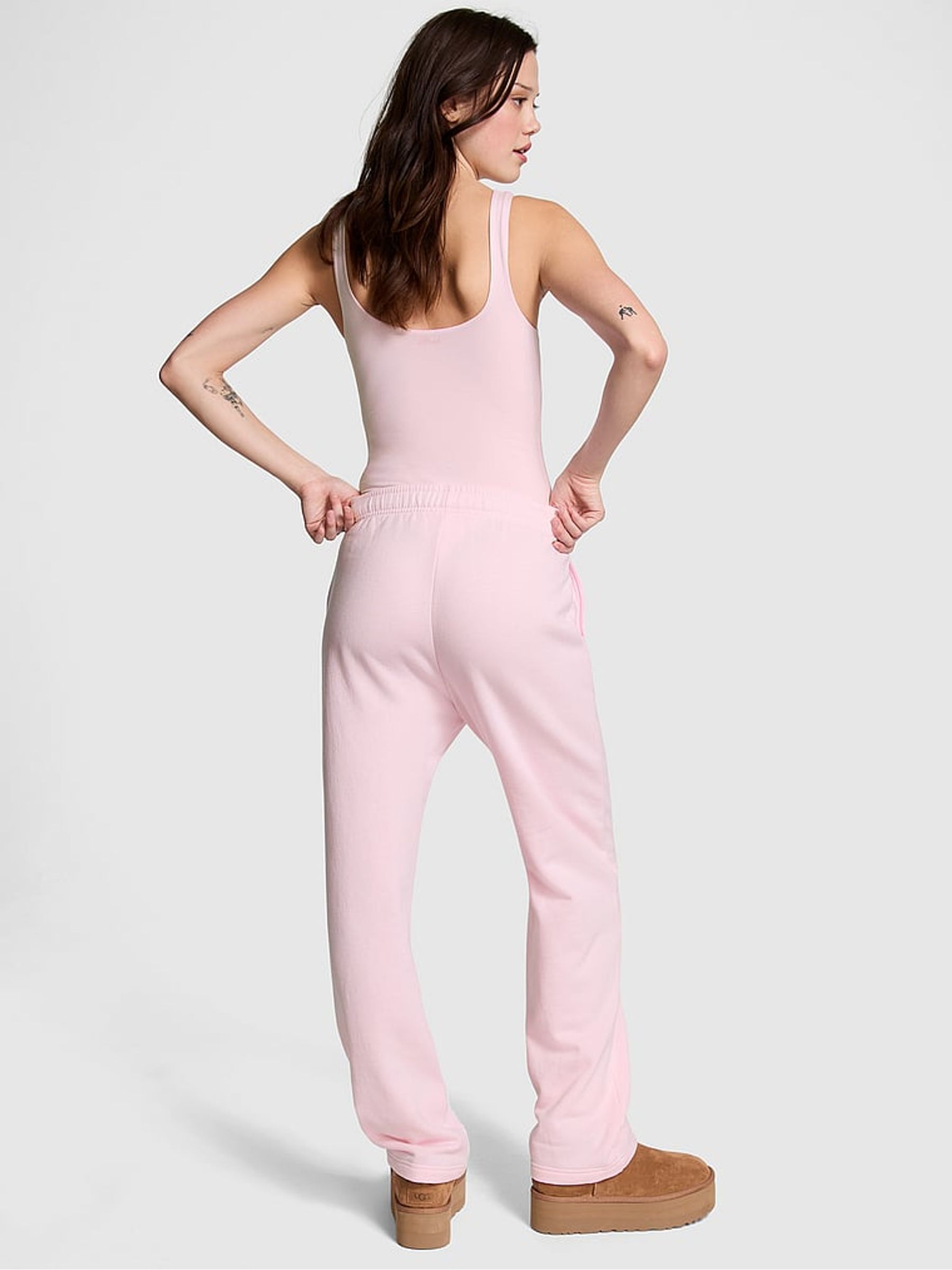 Buy Victoria s Secret Pink Tulip Straight Leg Fleece Joggers from the Victoria s Secret UK online shop
