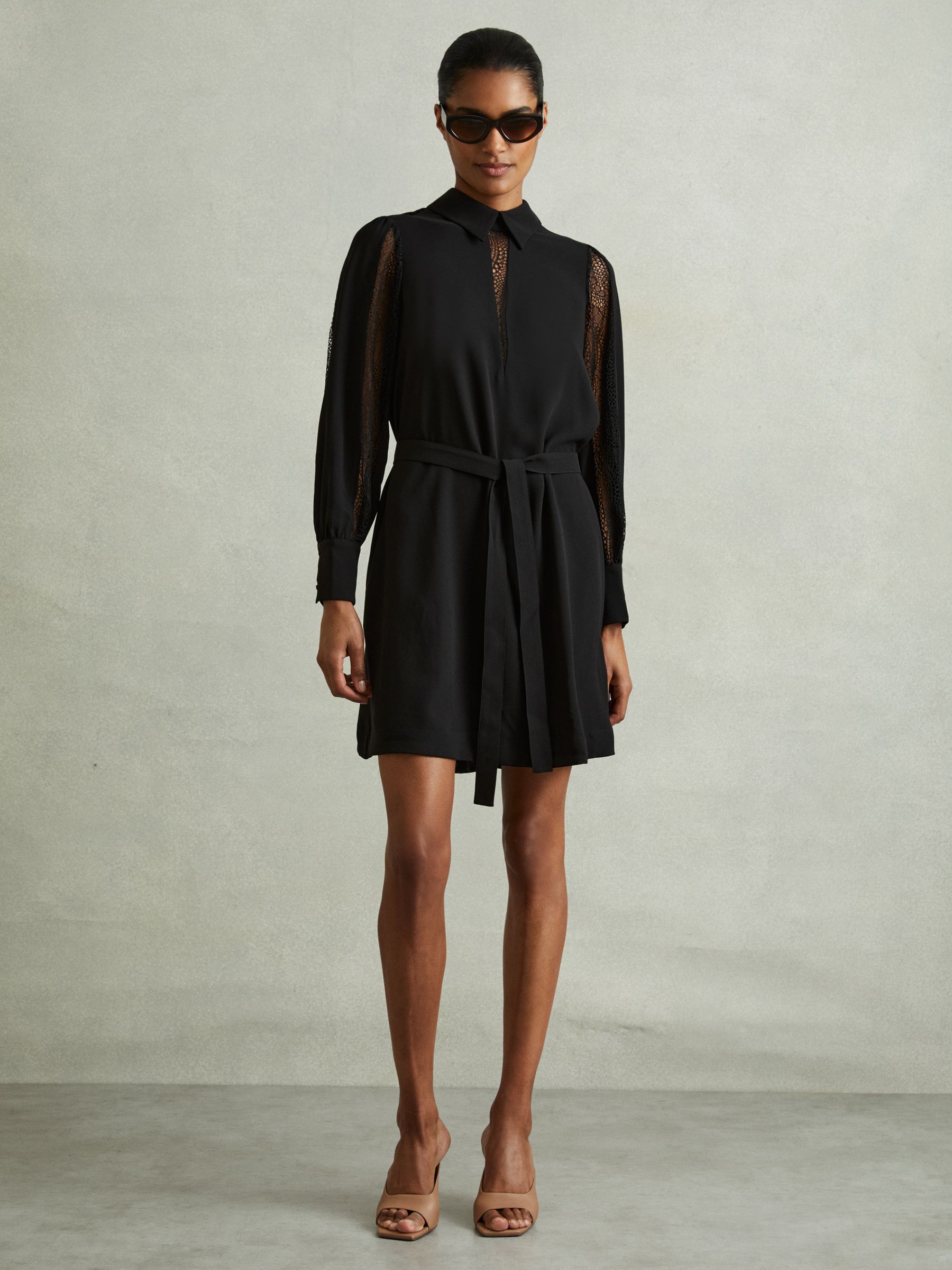 Reiss black lace dress online