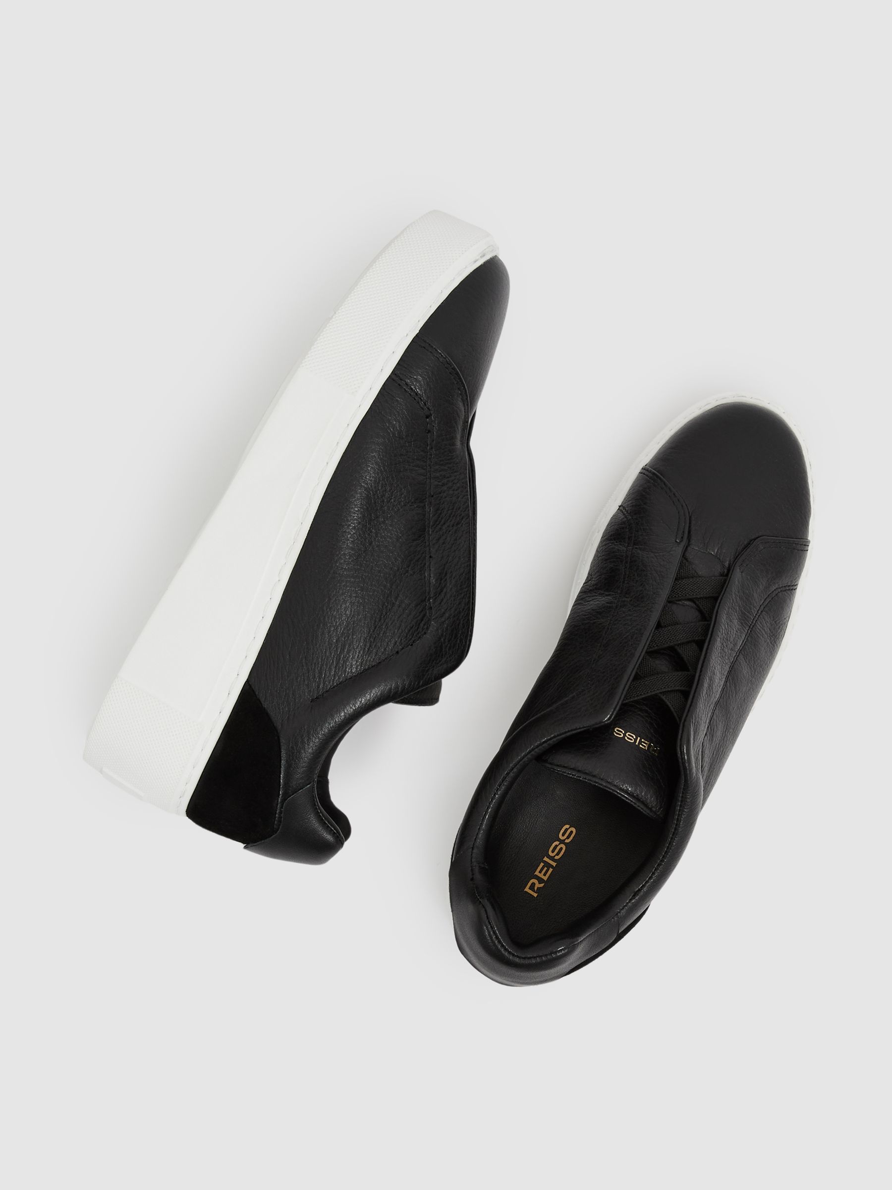 Reiss black trainers shop