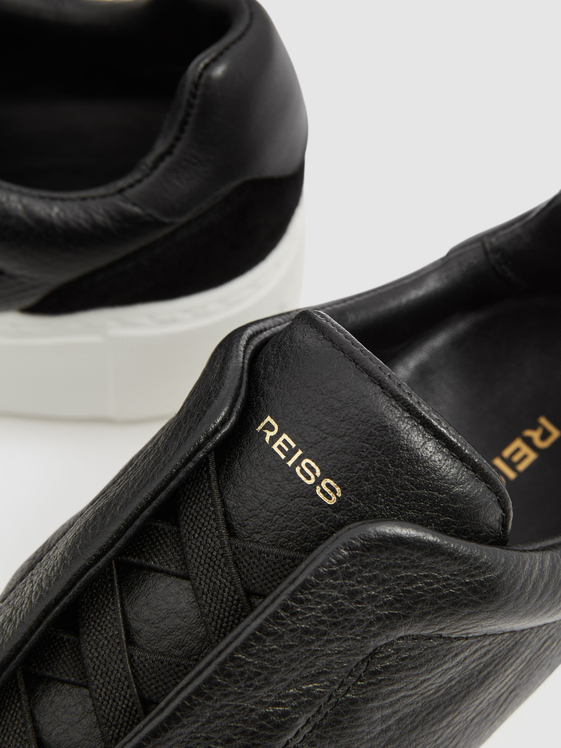 Reiss black trainers sale