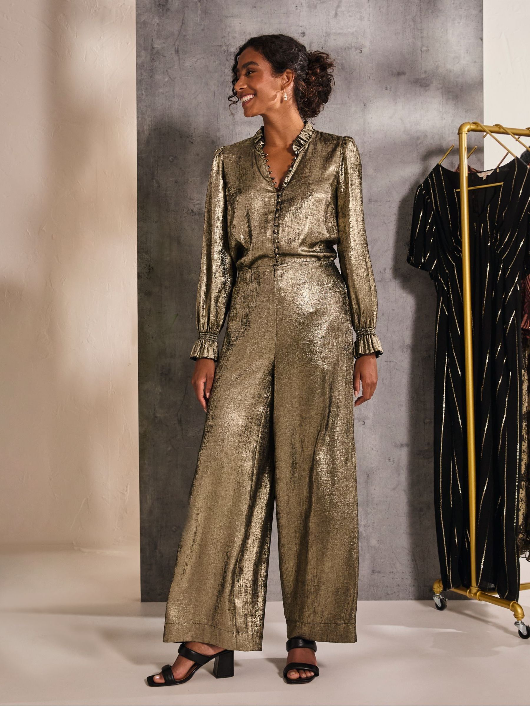 Sofia Gold Metallic Trousers