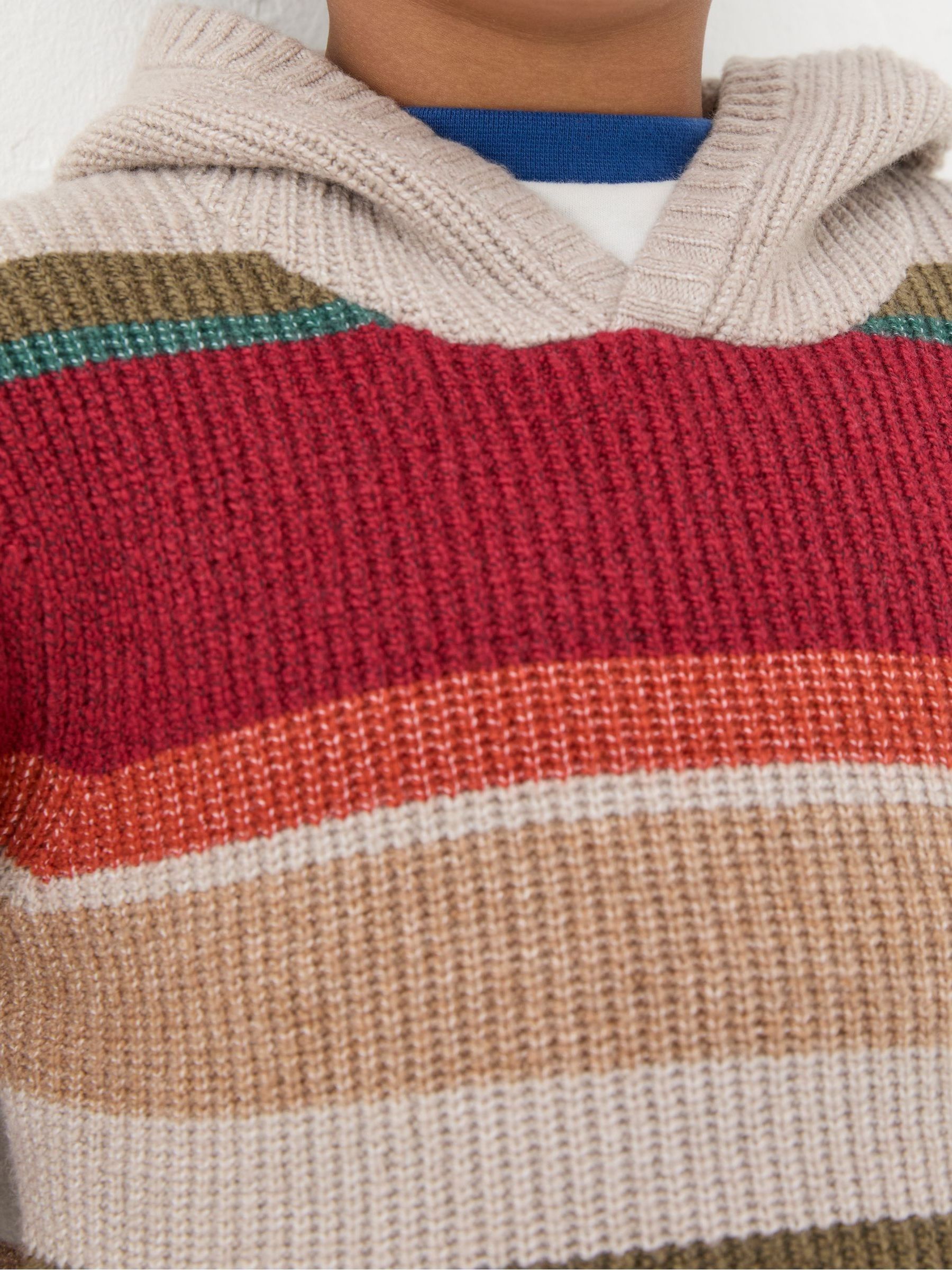 Oatmeal Cream Stripe Hooded Jumper | FatFace