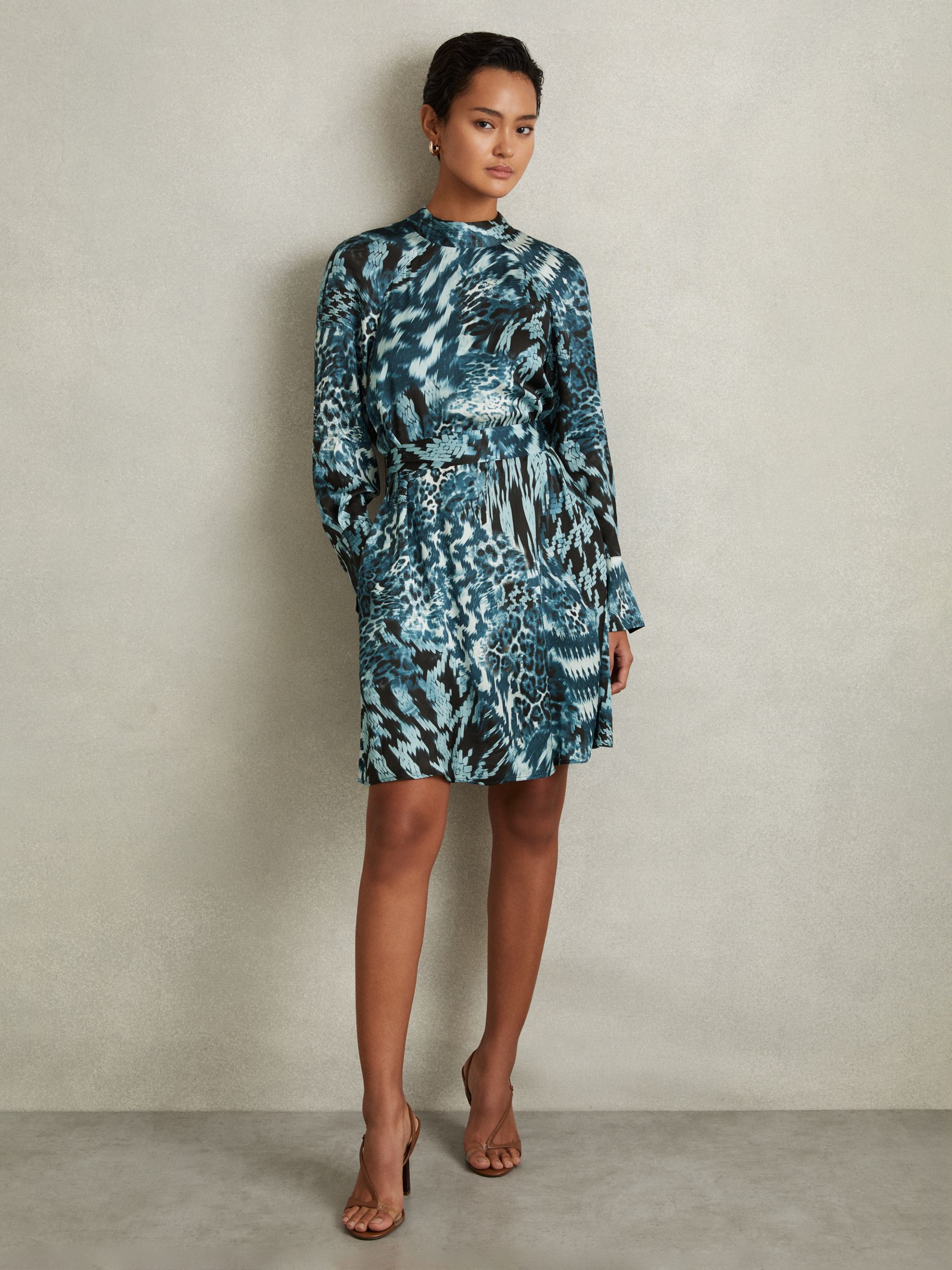 Teal animal print dress 2025