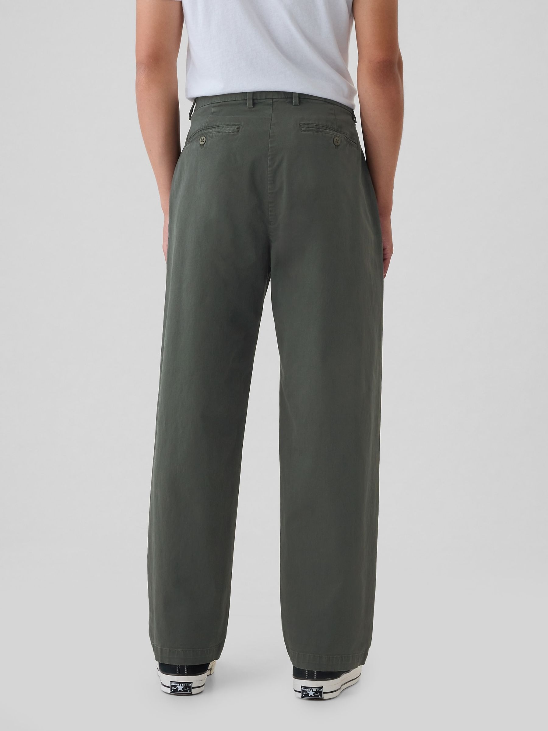 Buy Grey Baggy Fit Stretch Modern Chinos from the Gap online shop