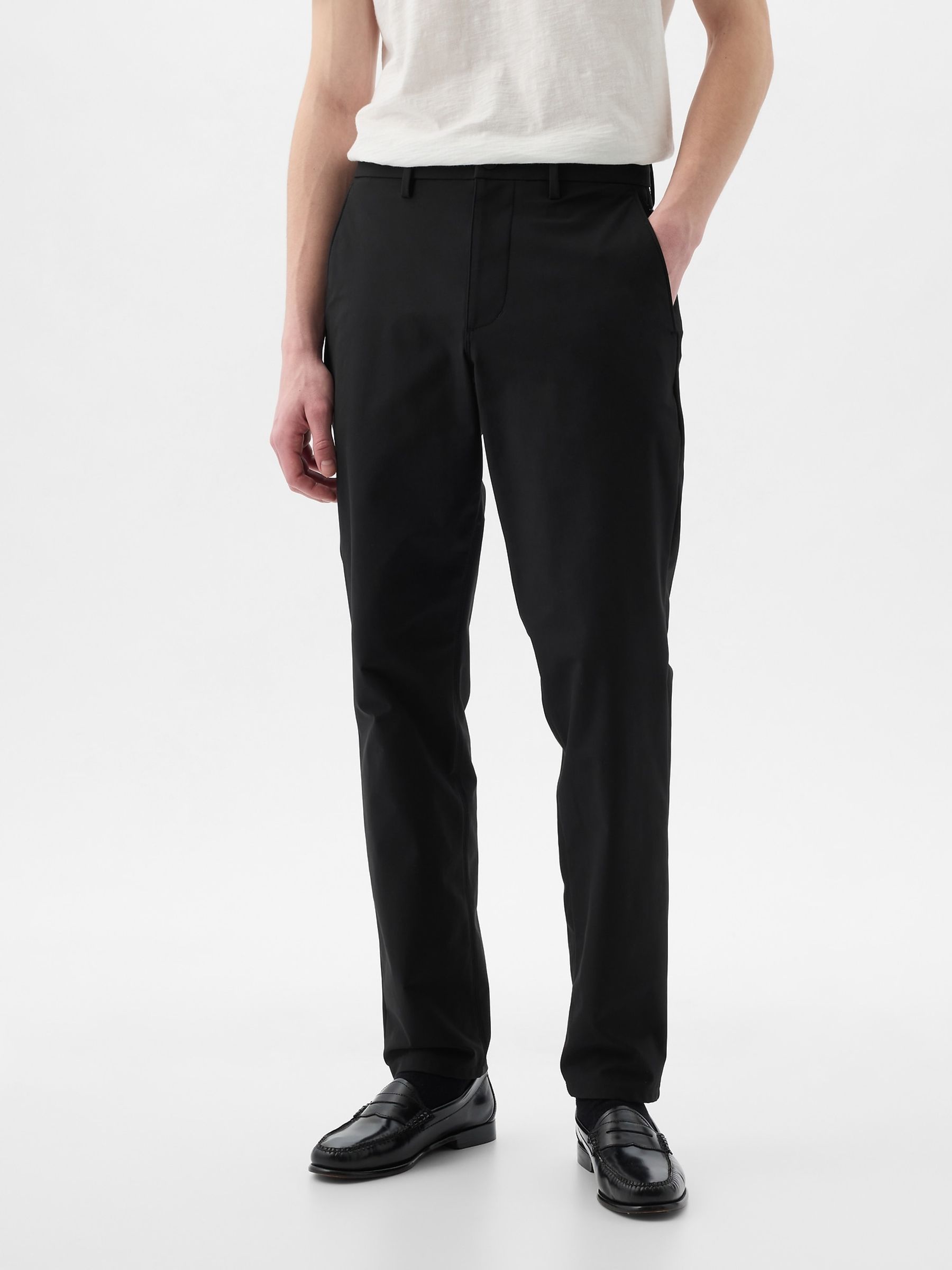 Buy Black Slim Fit Stretch Hybrid Trousers from the Gap online shop