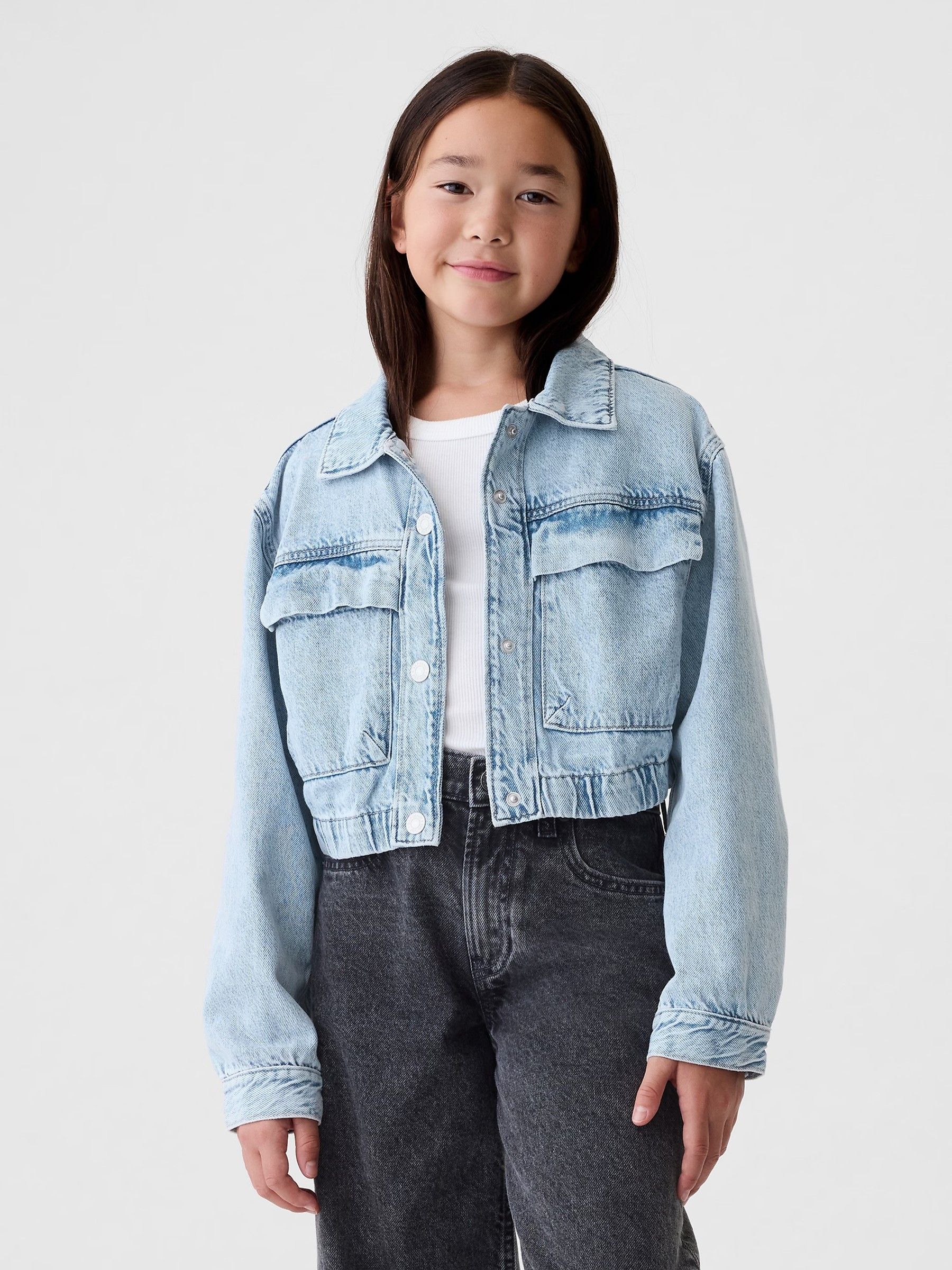 Cheap cropped denim jacket best sale