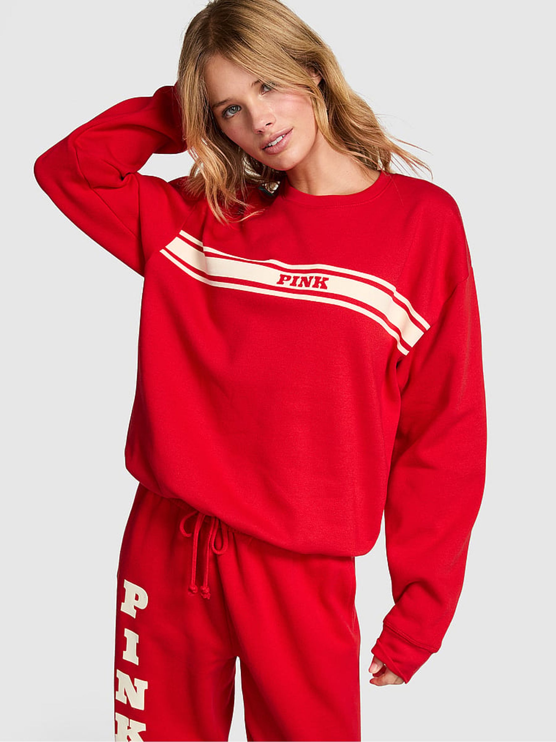 Vermillion Red Fleece Sweatshirt