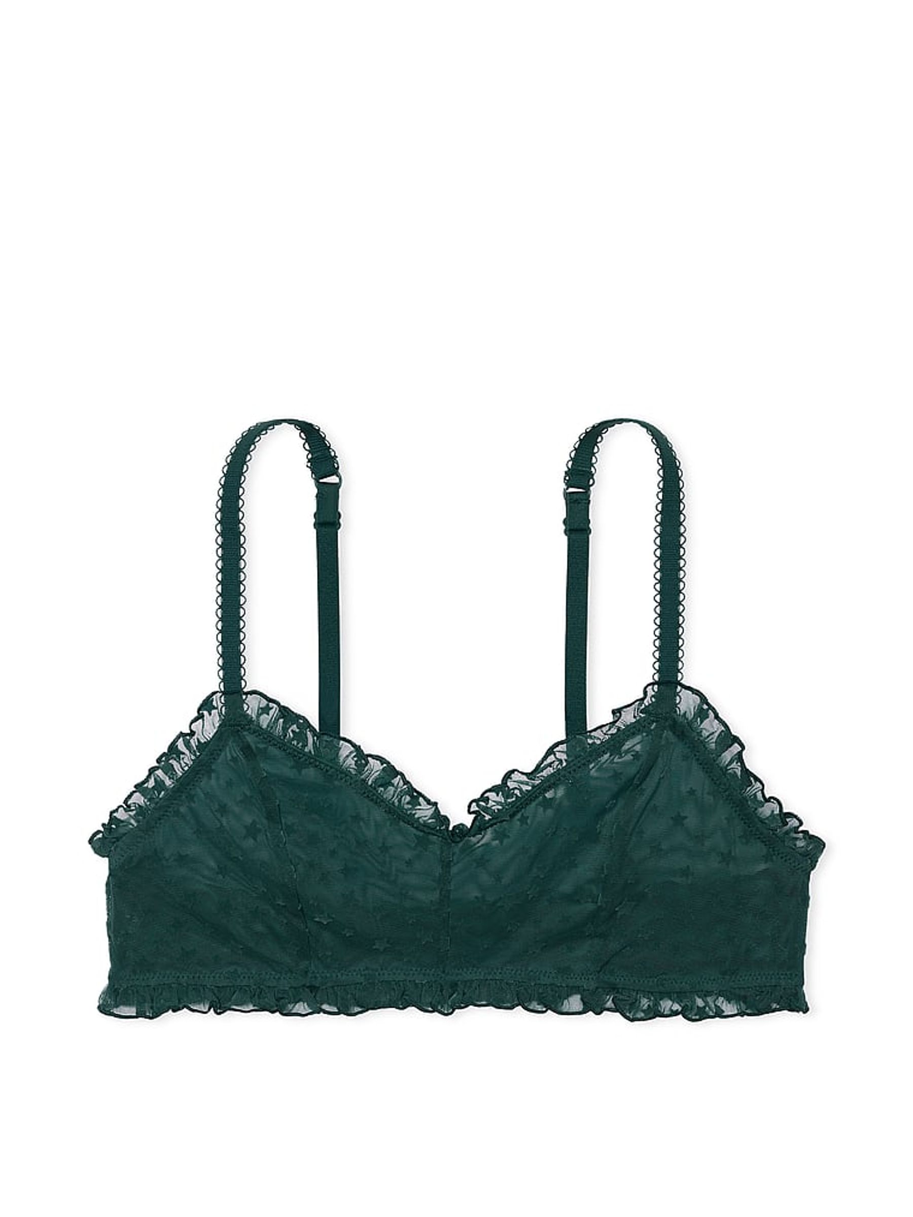 Buy Victoria s Secret Deep Forest Green Bralette Star Chaser Lace Unlined Bra from the Victoria s Secret UK online shop