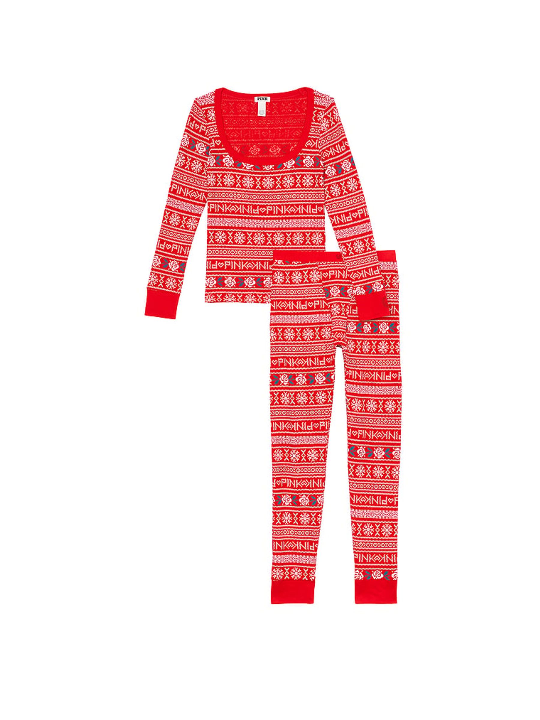 Buy Victoria s Secret Vermillion Red Thermal Long Pyjama Set from the Victoria s Secret UK online shop