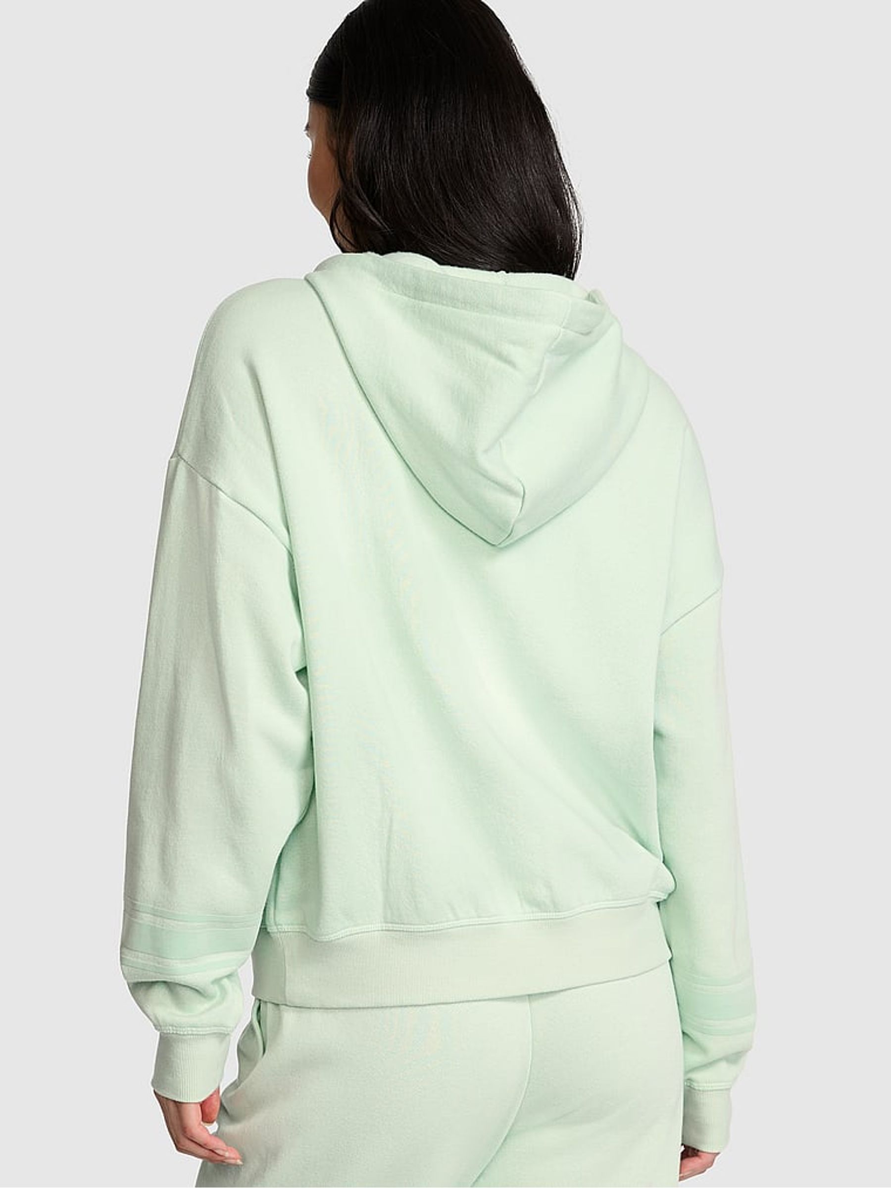 Mint Green Zip Up Fleece Hoodie
