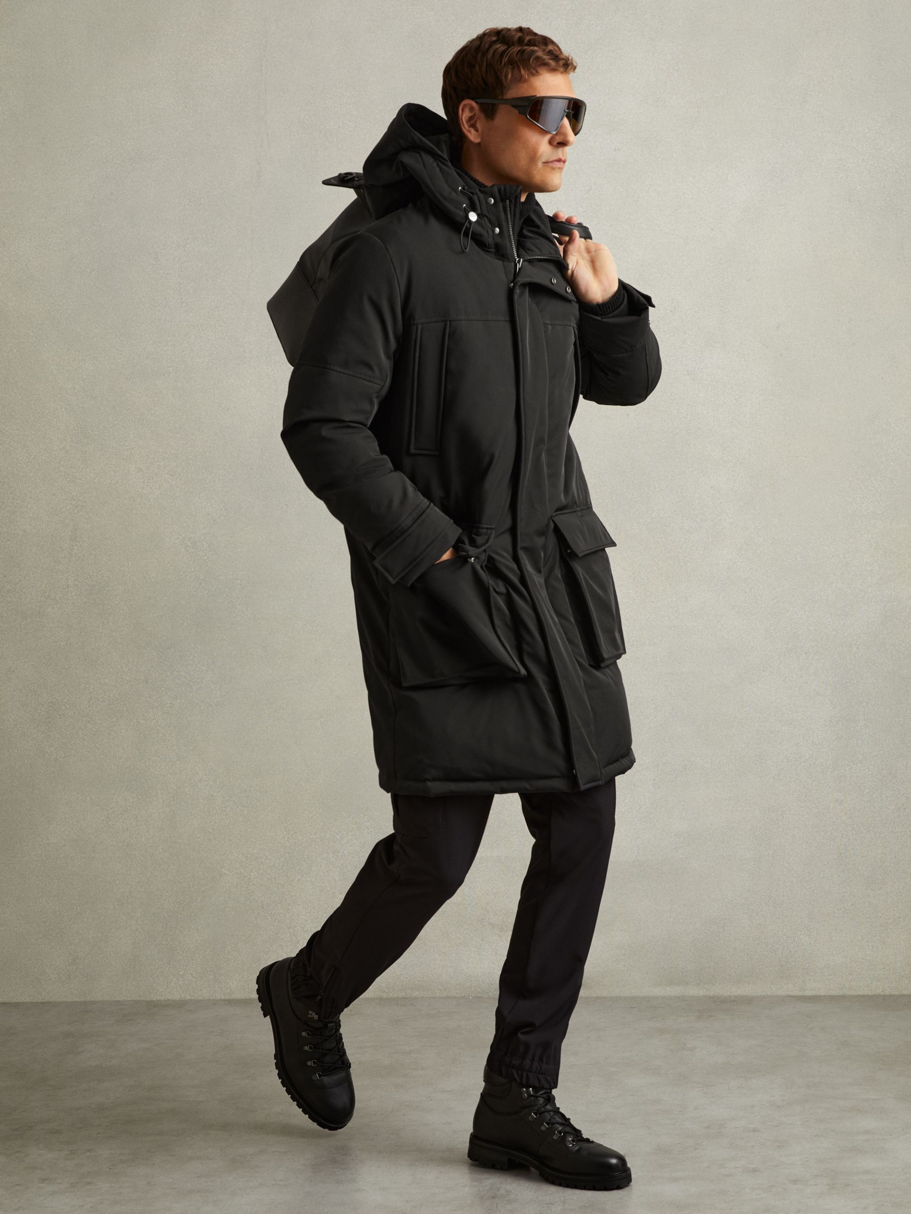 Reiss hooded coat store