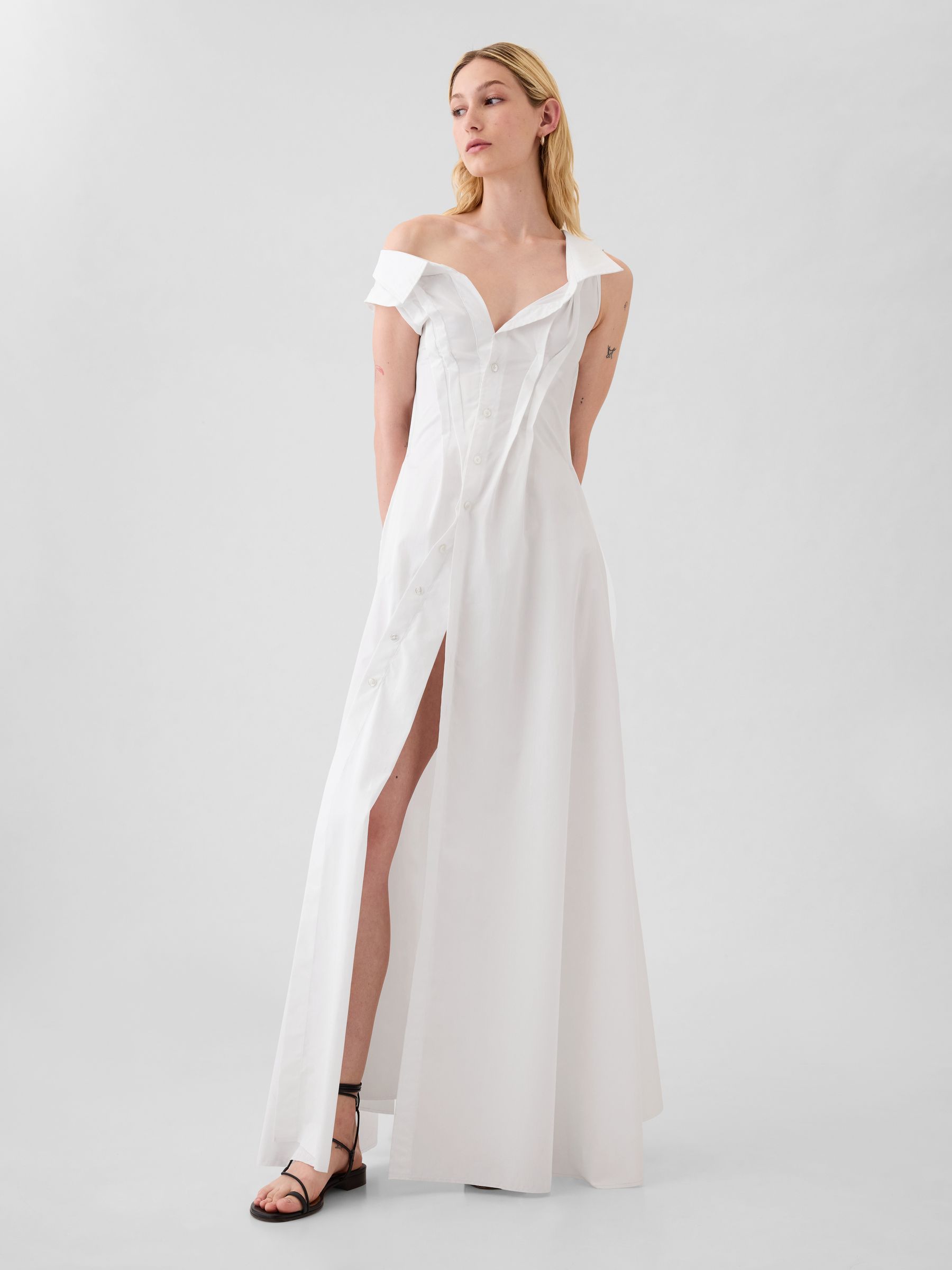 White Poplin Shirt Dress Created by Zac Posen