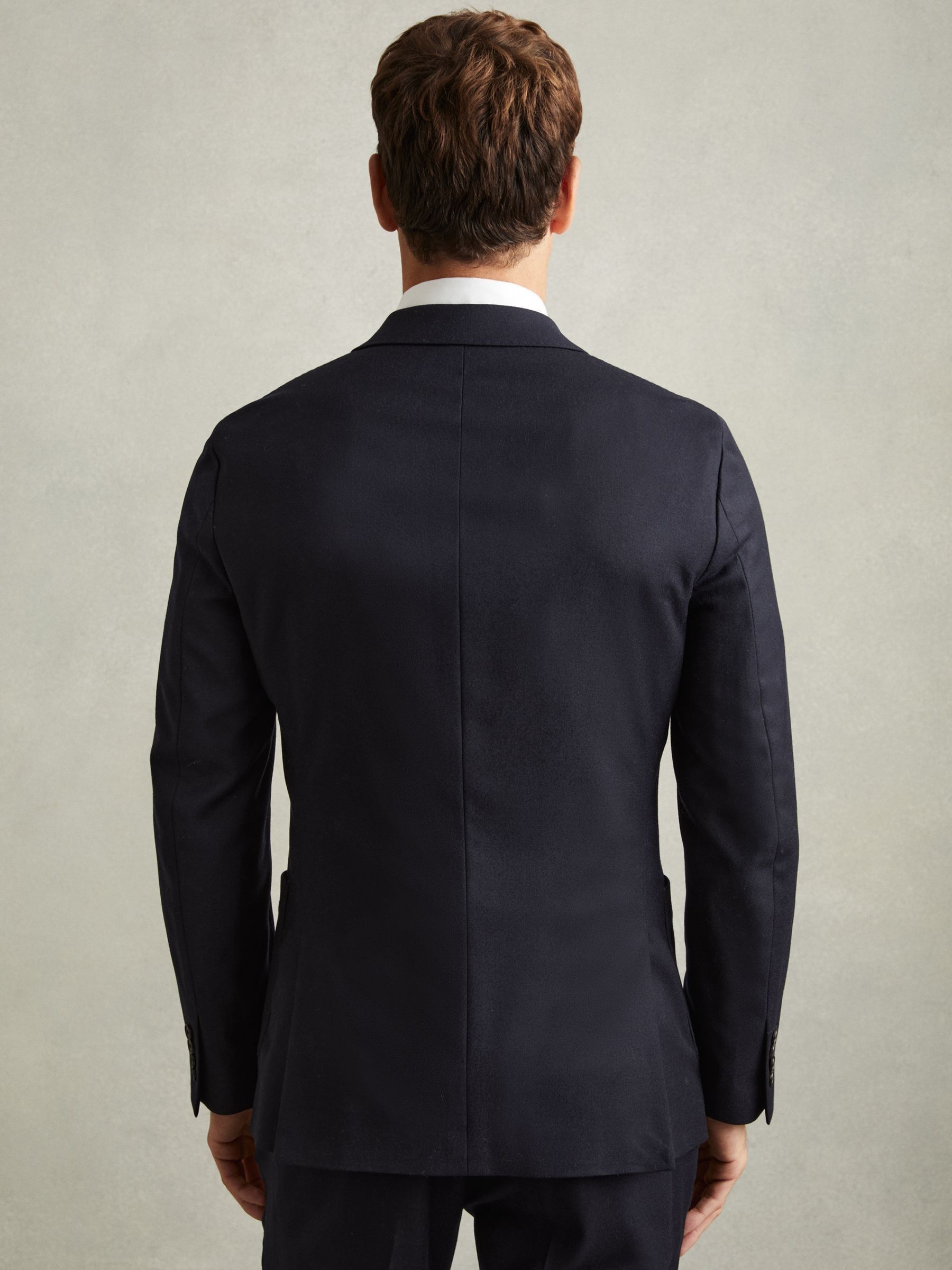 Reiss Double Breasted Suit Jacket in Wool Blend in Navy REISS