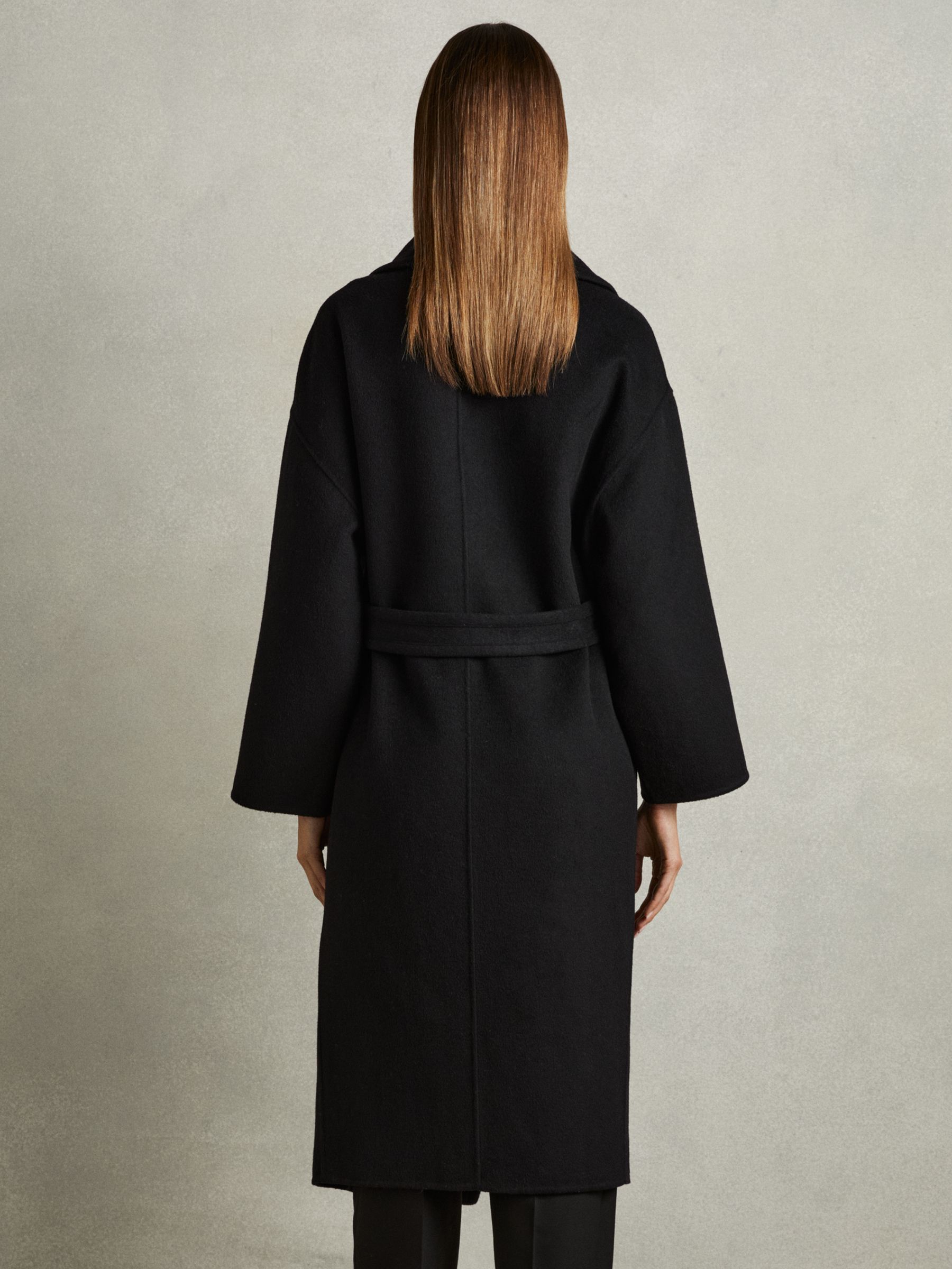 Reiss Petite Wool Blend Blindseam Coat in Black REISS