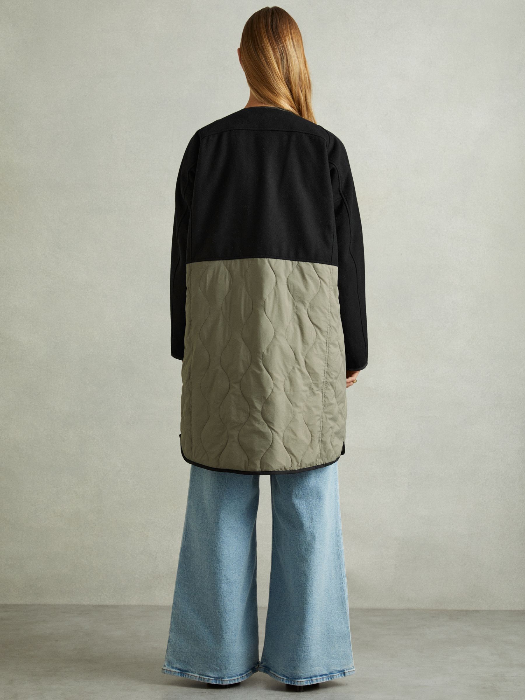 Reversible Quilt Coat in Khaki/Neutral